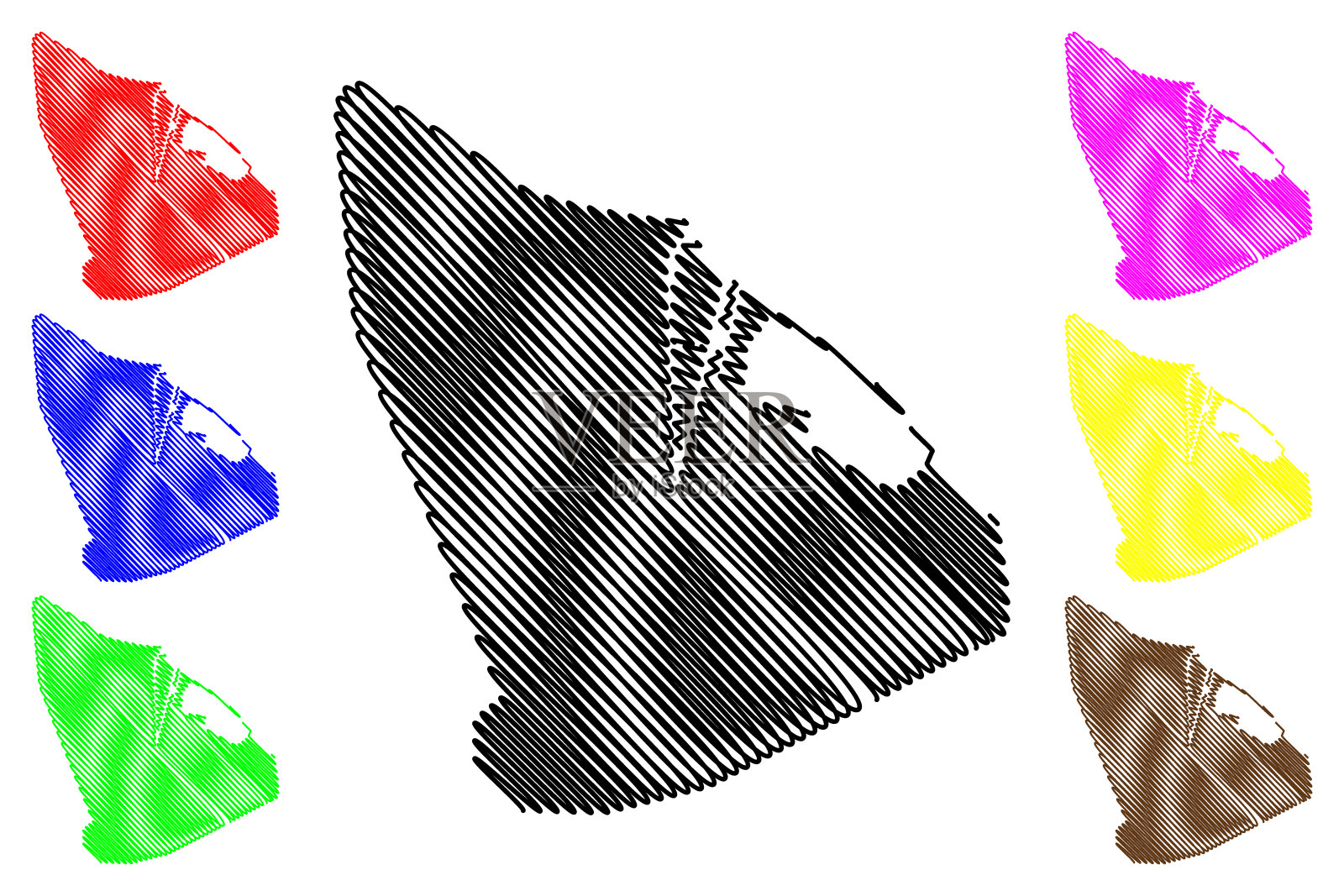 塞得港省地图矢量插画图片素材