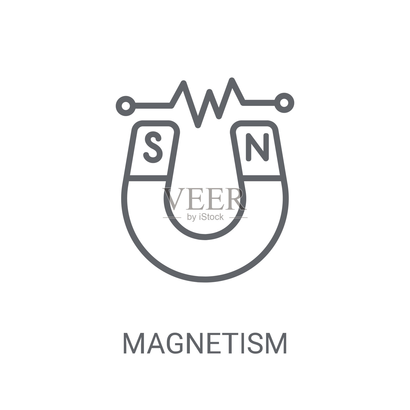 磁性图标。潮流磁力标志概念从科学收集的白色背景设计元素图片