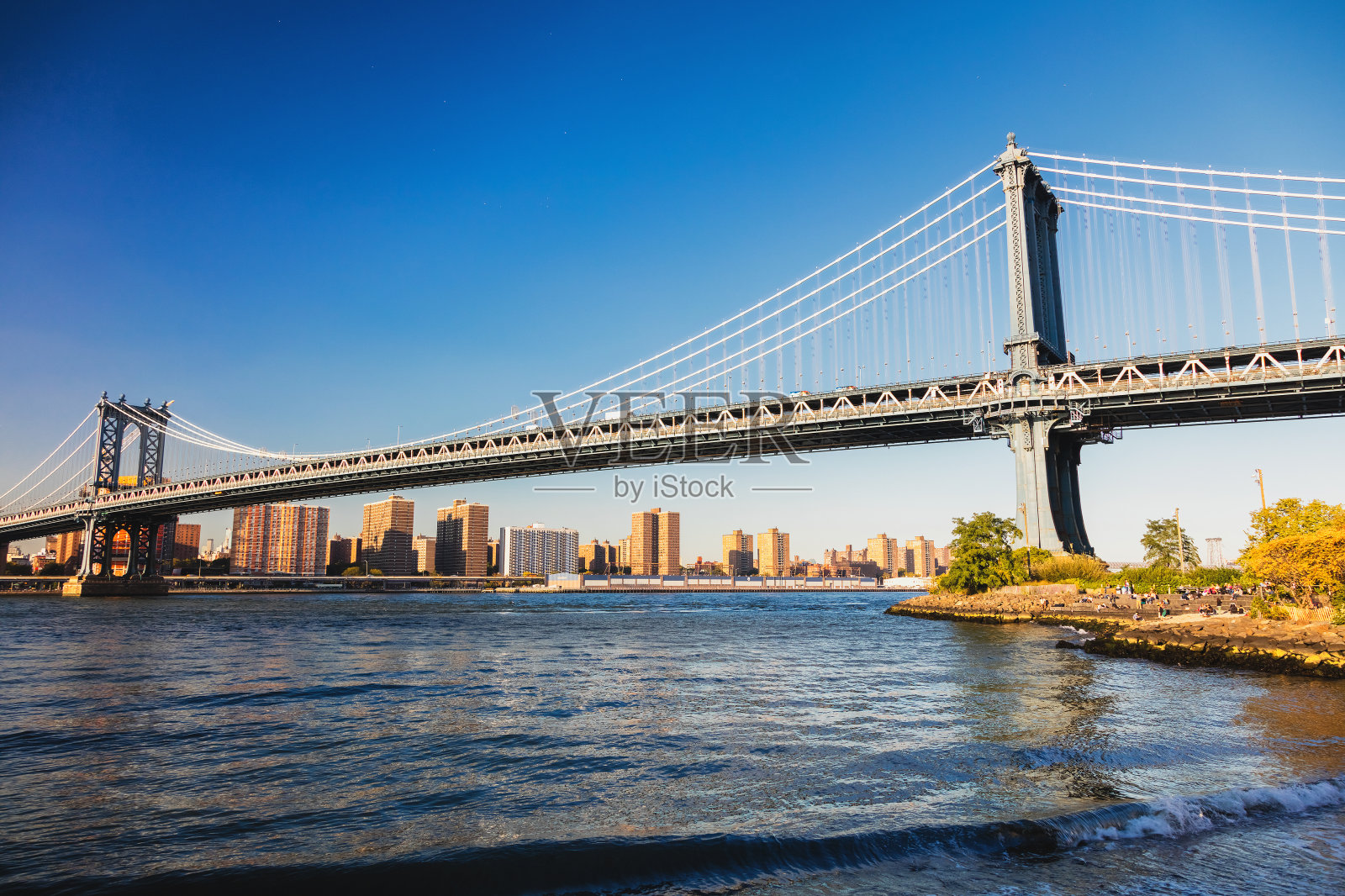 纽约曼哈顿桥和市中心照片摄影图片