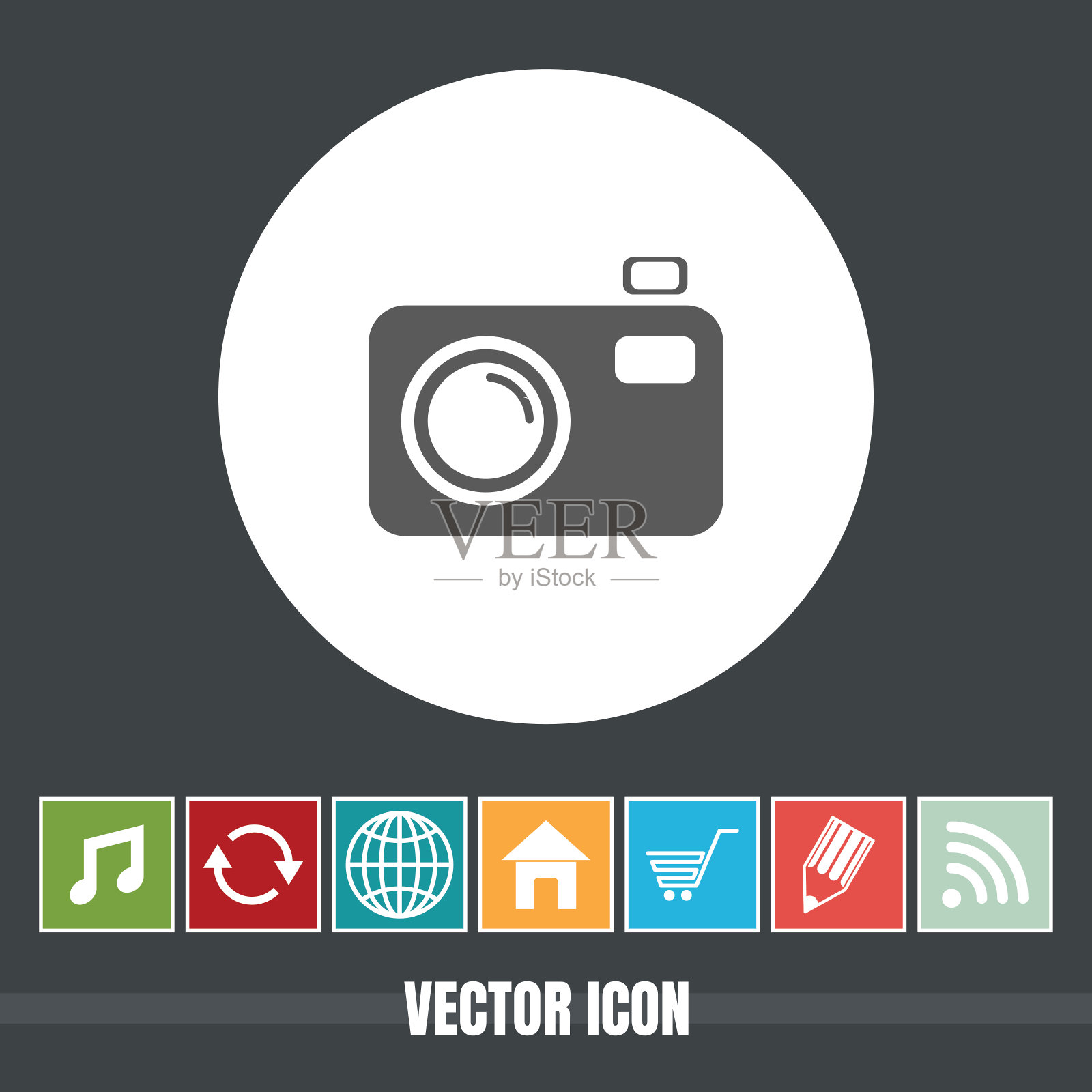 非常有用的相机矢量图标与奖金图标非常有用的手机应用程序，软件和Web图标素材