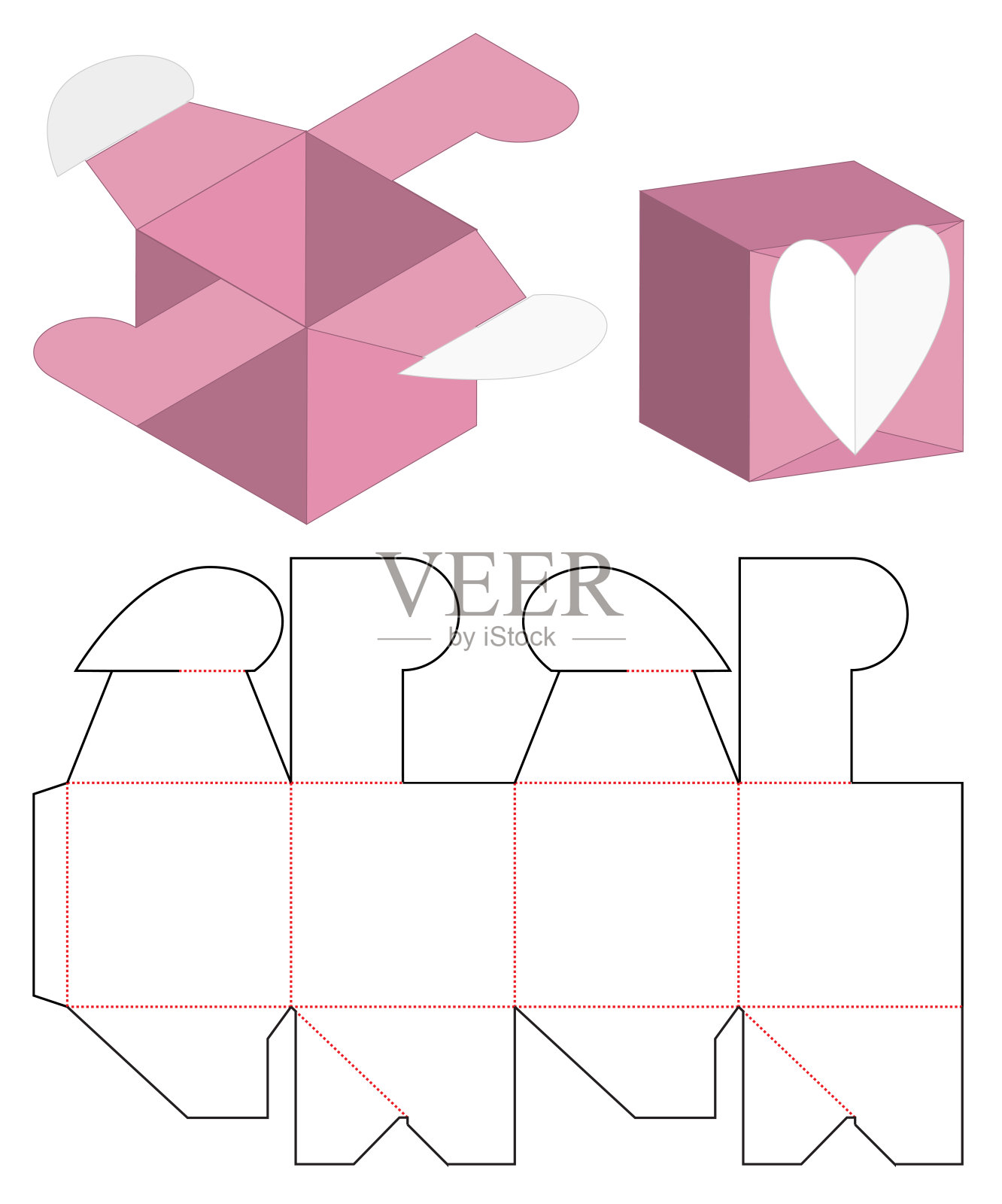 包装盒模切模板设计。三维模型设计模板素材