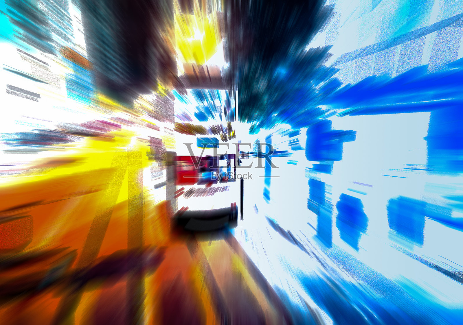 城市夜间交通灯轨迹的抽象图像照片摄影图片