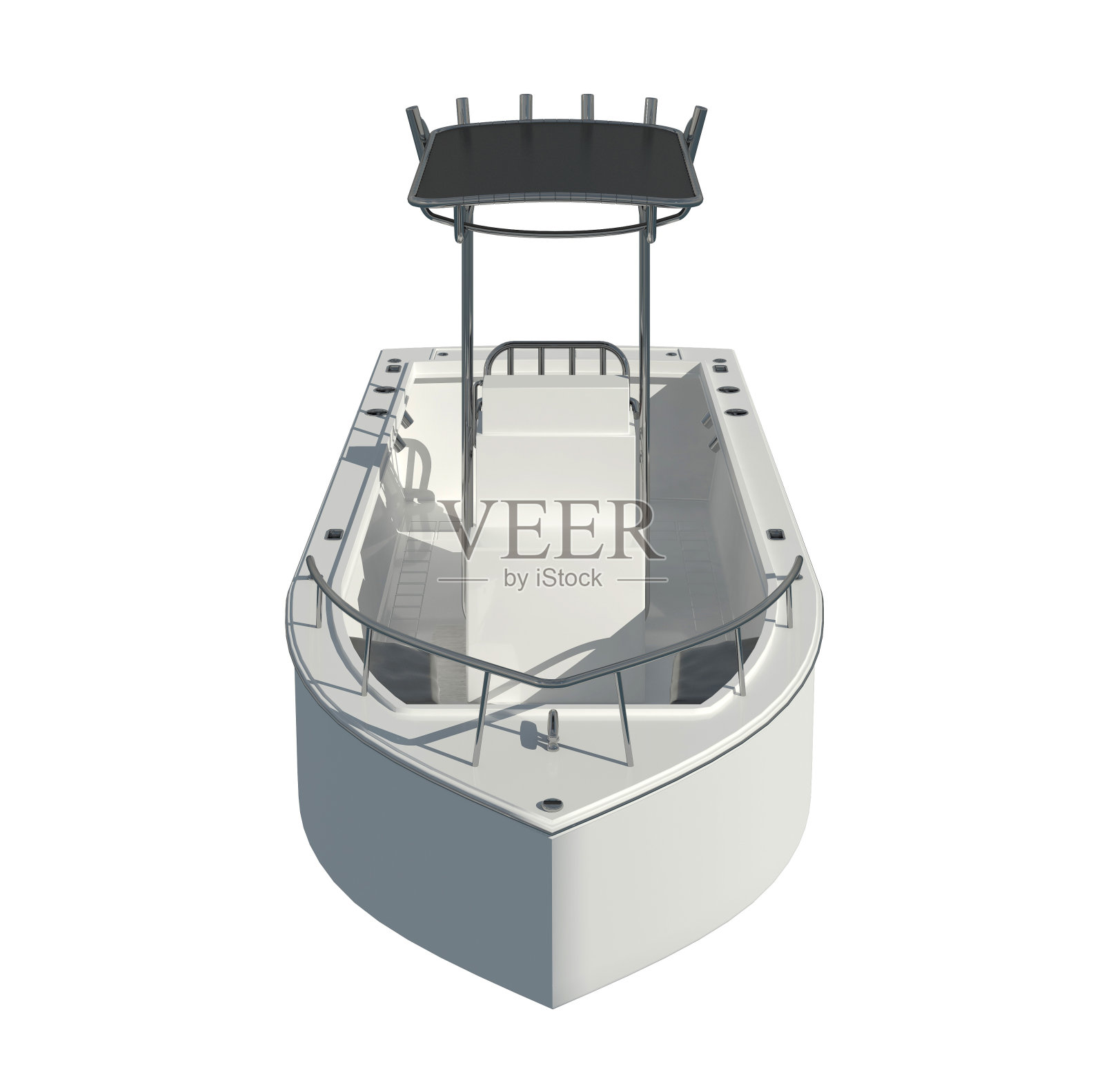 快艇孤立在白色背景的3D插图照片摄影图片