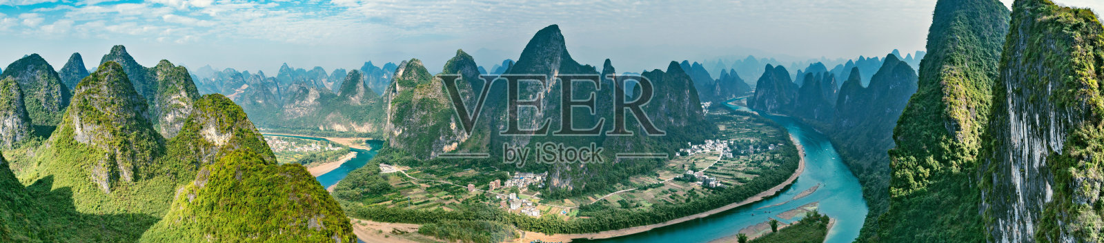 漓江全景。阳朔。广西。照片摄影图片