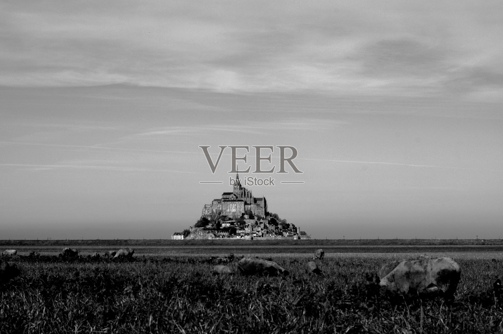 法国诺曼底的圣米歇尔山照片摄影图片