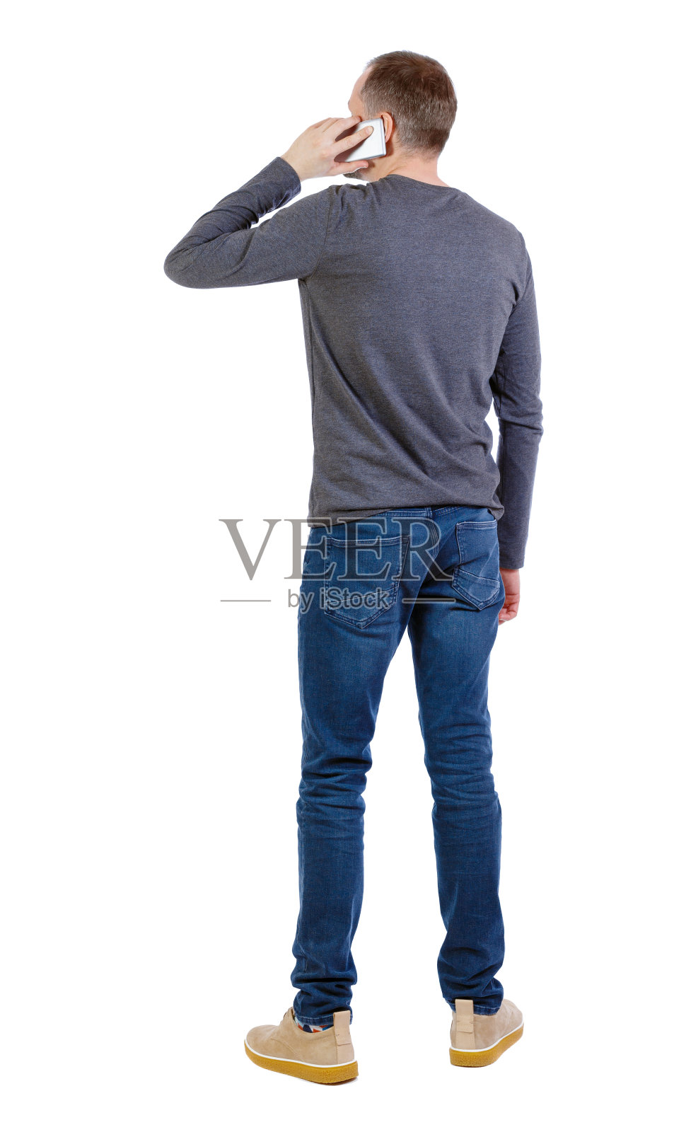 一个男人打电话的背影照片摄影图片