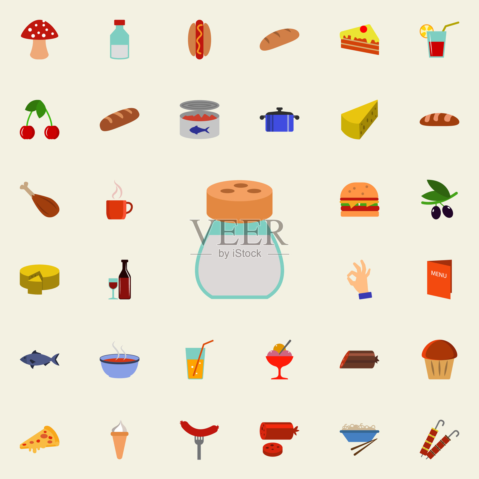 盐瓶图标。餐厅图标普遍设置为网络和移动图标素材