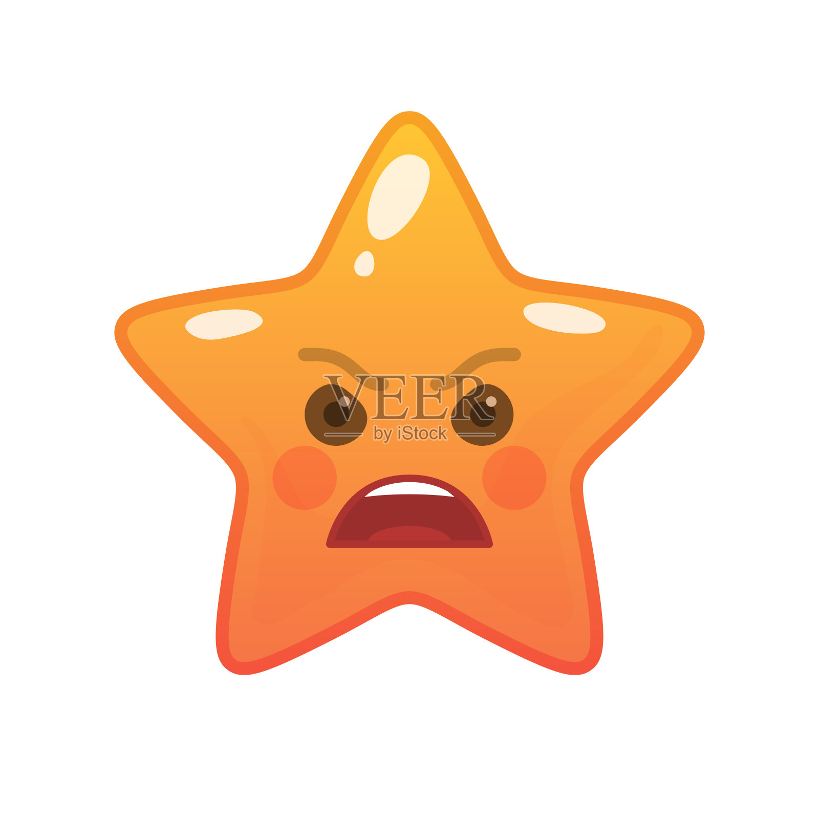 愤怒的明星塑造的漫画表情设计元素图片