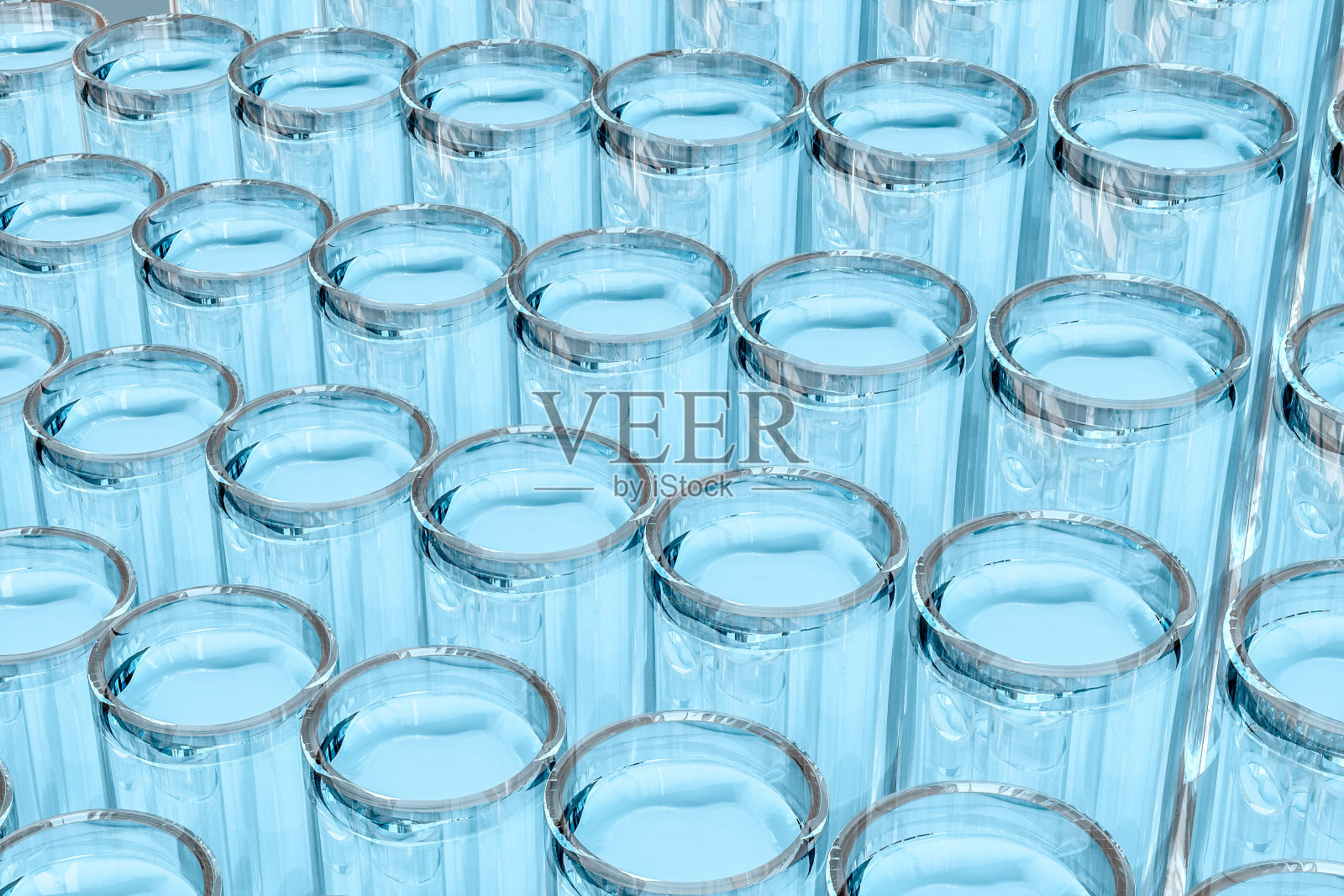 透明的蓝色液体背景，3d渲染照片摄影图片