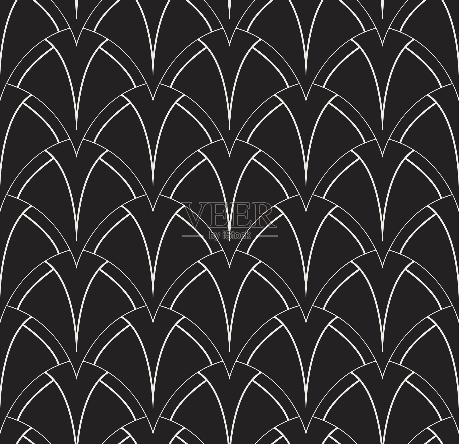 矢量装饰艺术风格无缝模式。抽象装饰背景。插画图片素材