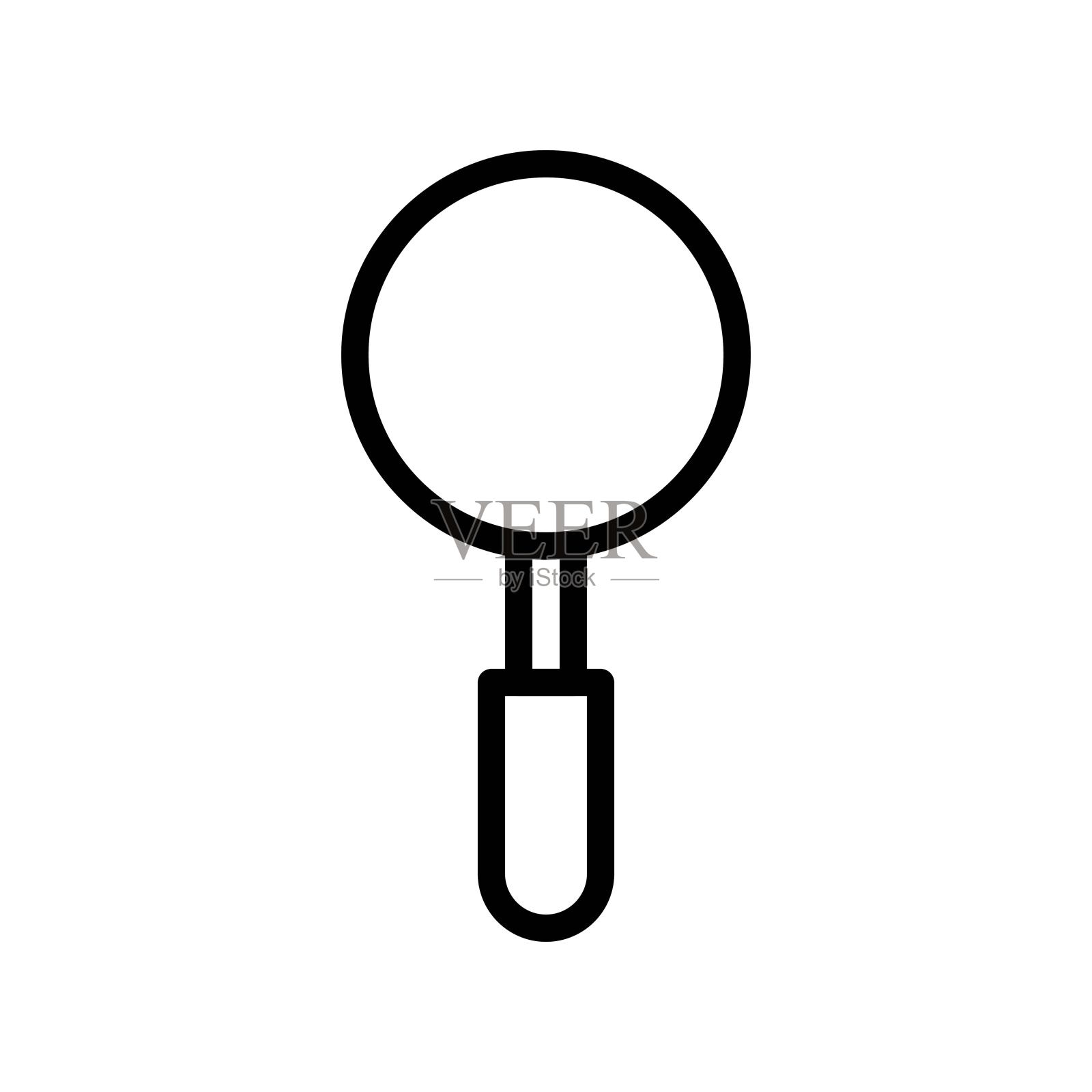 放大镜矢量，社交媒体线条风格图标图标素材