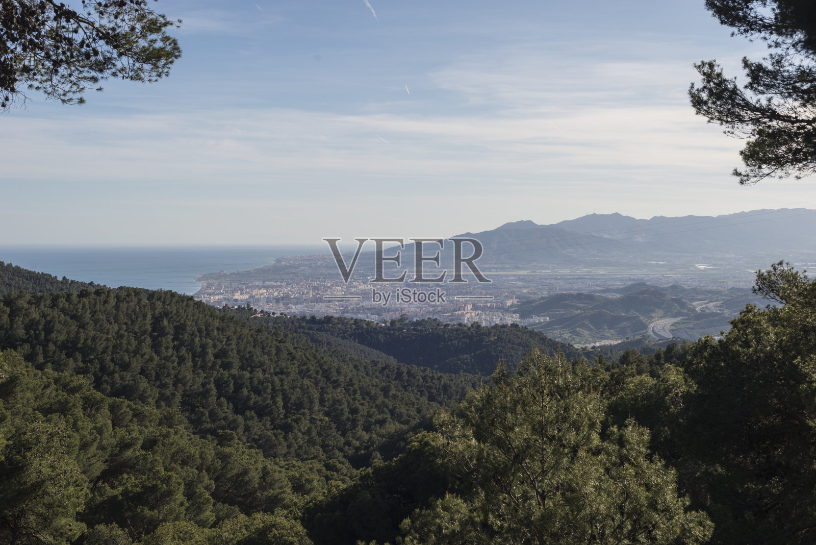 马拉加山日落照片摄影图片