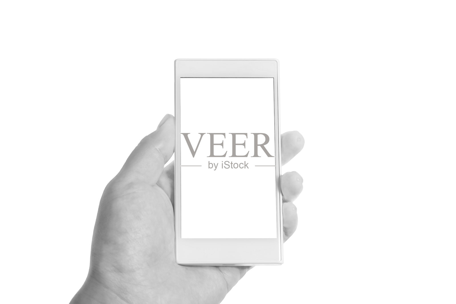 有一个智能手机。白色背景。照片摄影图片