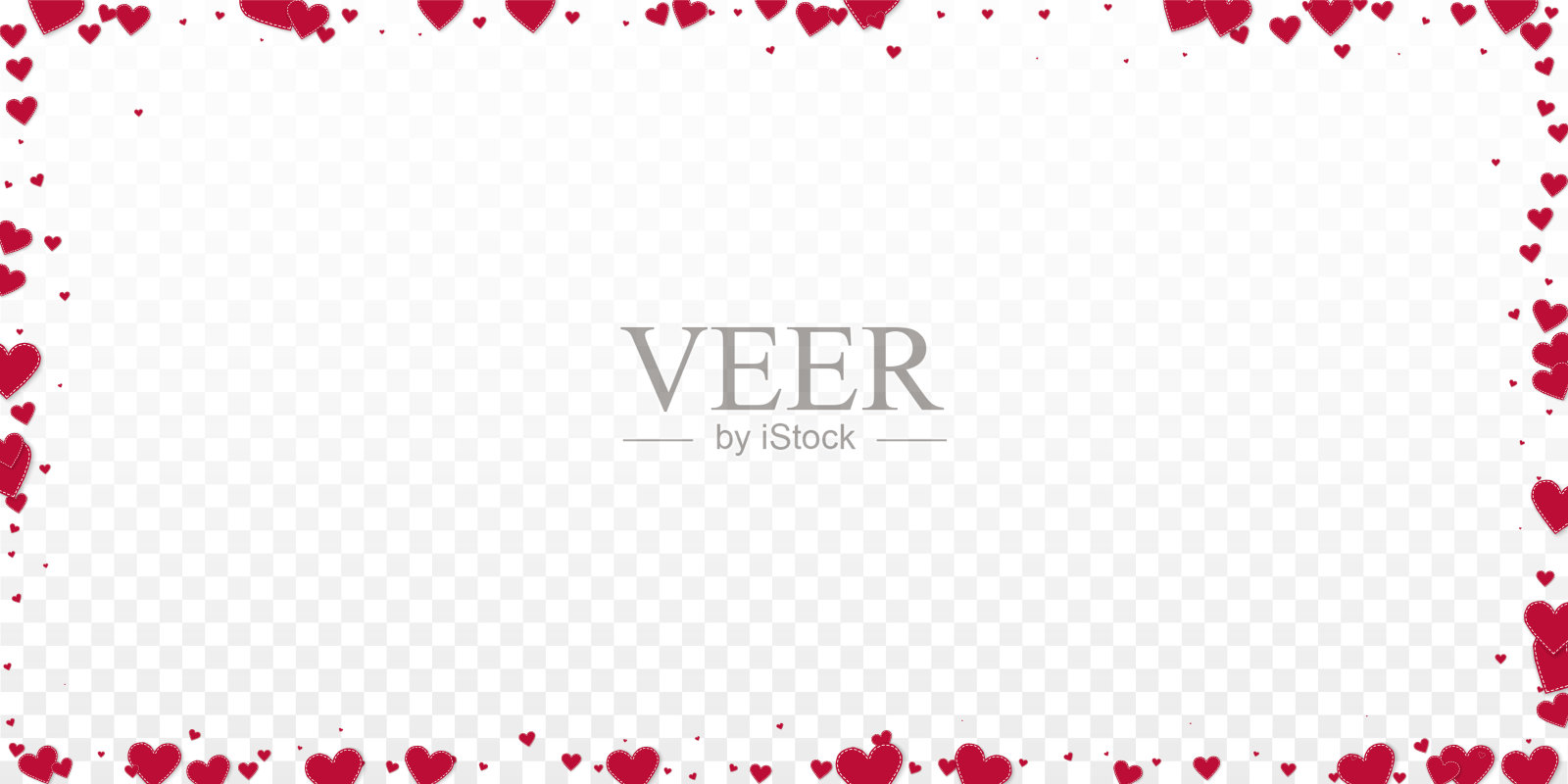 红心爱情五彩纸屑。情人节的框架插画图片素材