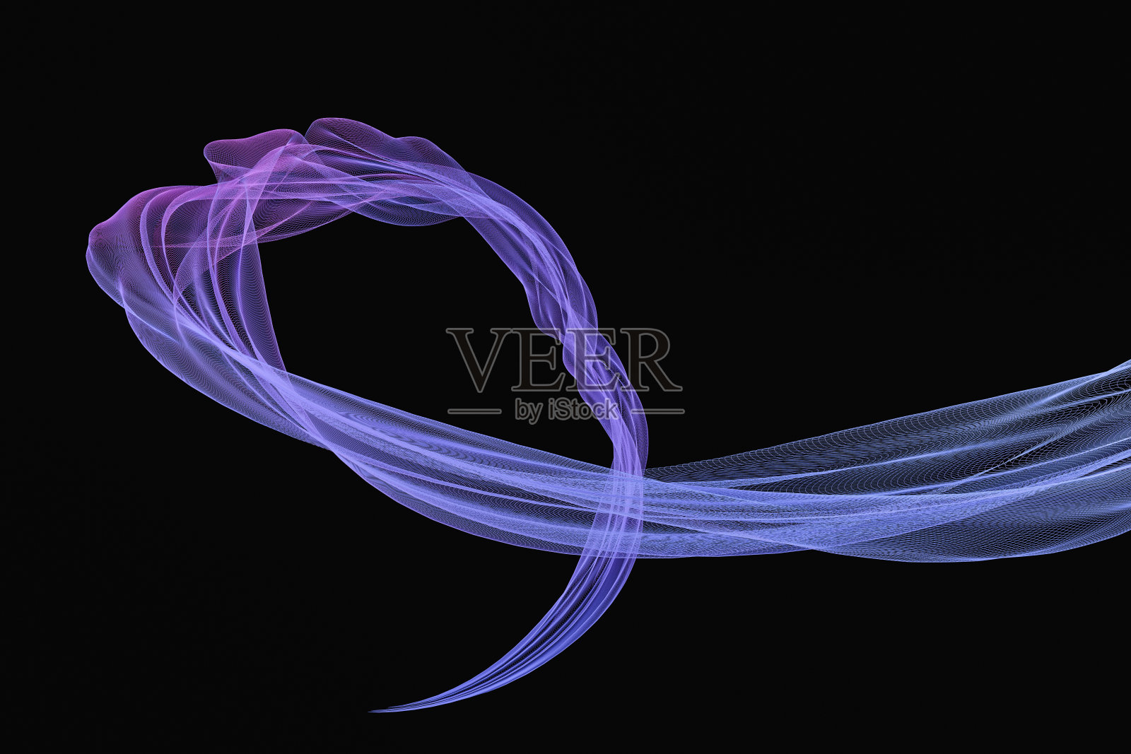 流动的青色曲线，3d渲染照片摄影图片