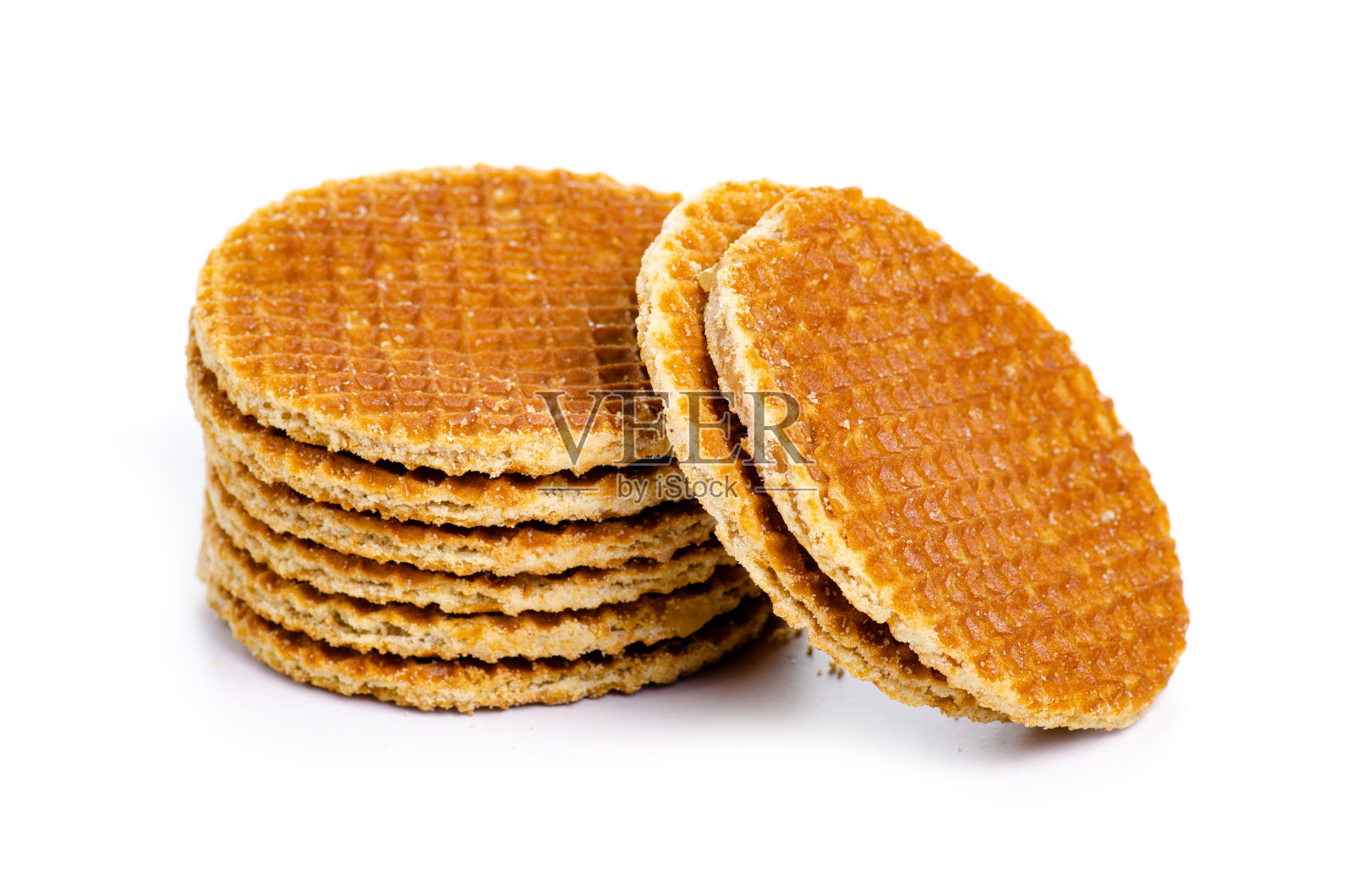 华夫饼和焦糖照片摄影图片