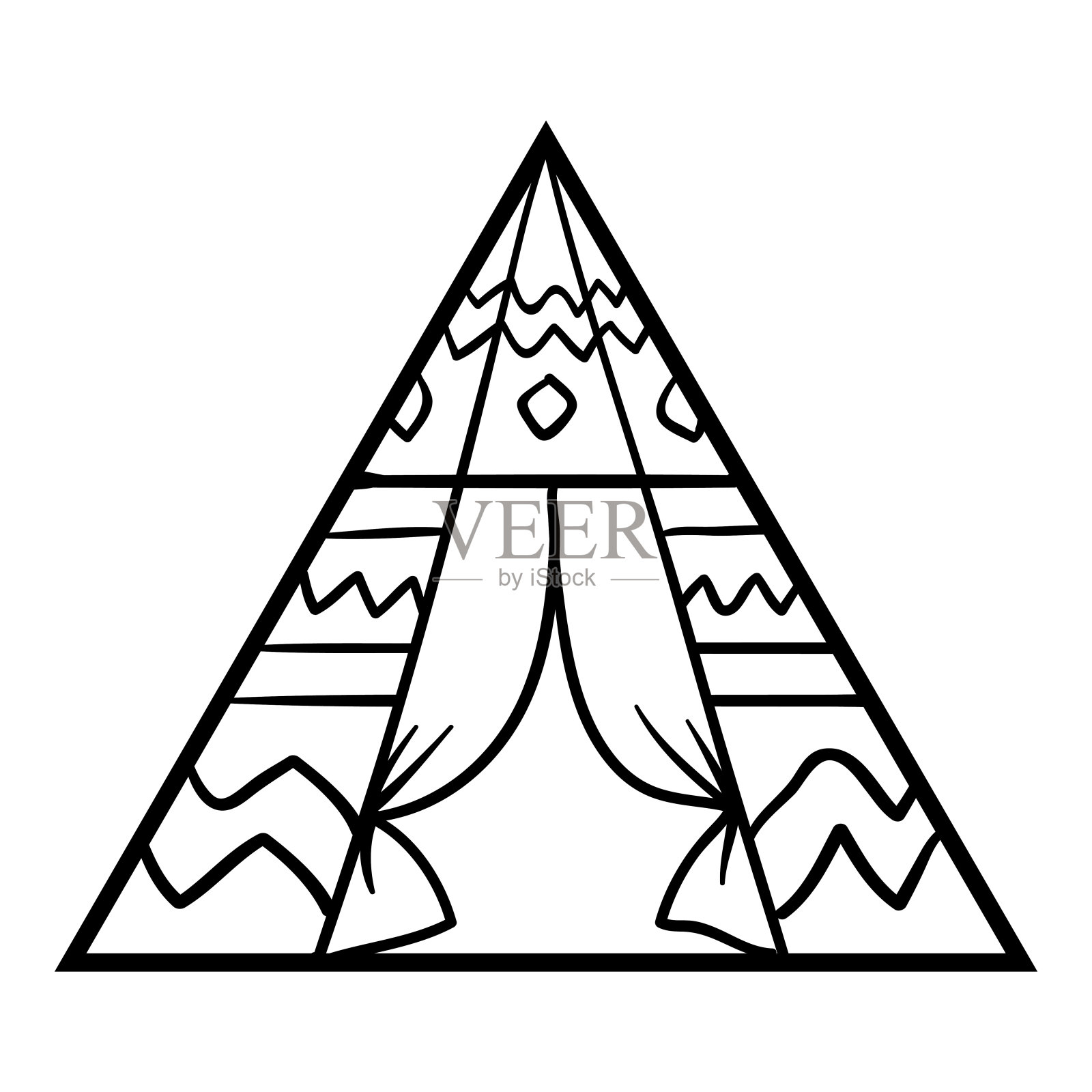 涂色书，儿童帐篷插画图片素材