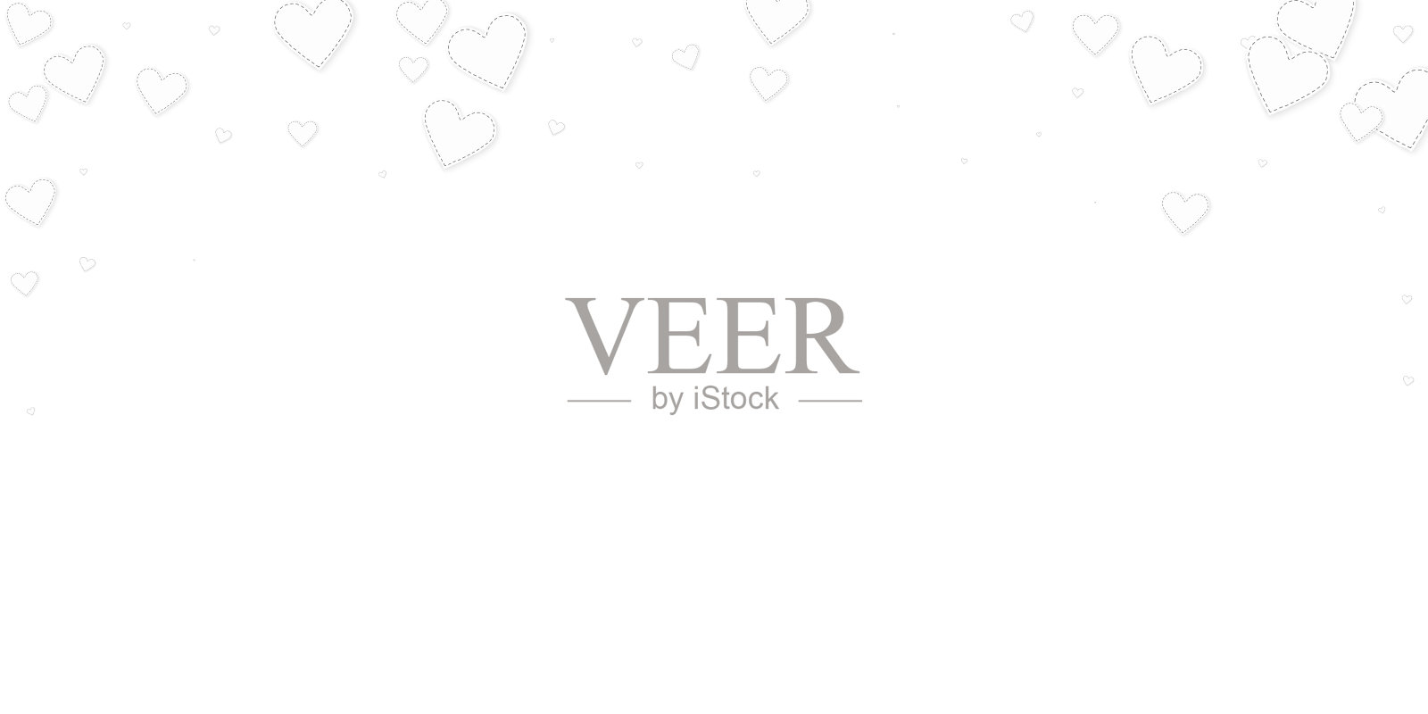 白心爱五彩纸屑。情人节爱上什么插画图片素材