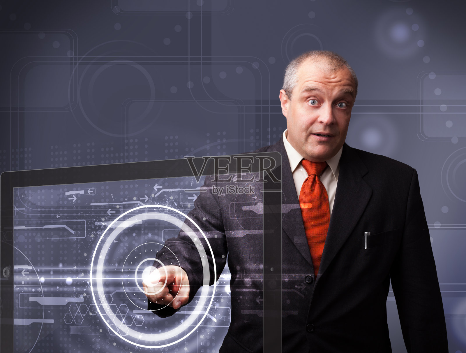 商人触摸现代科技平板电脑照片摄影图片