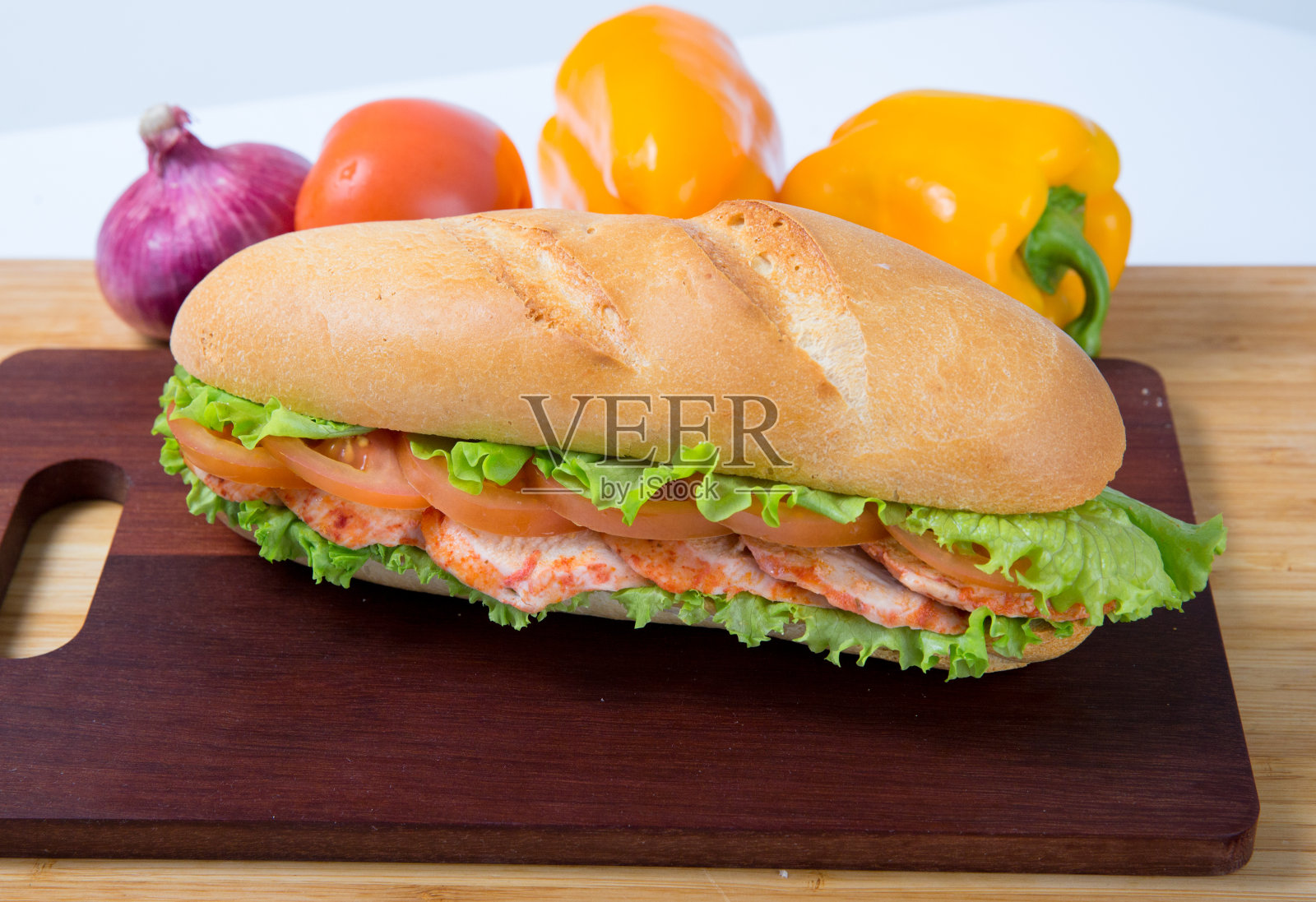 帕尼尼,一个三明治。照片摄影图片