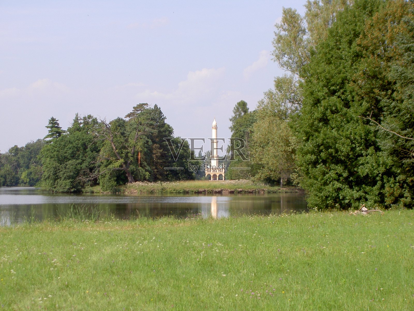 捷克共和国Lednice Valtice地区的尖塔照片摄影图片