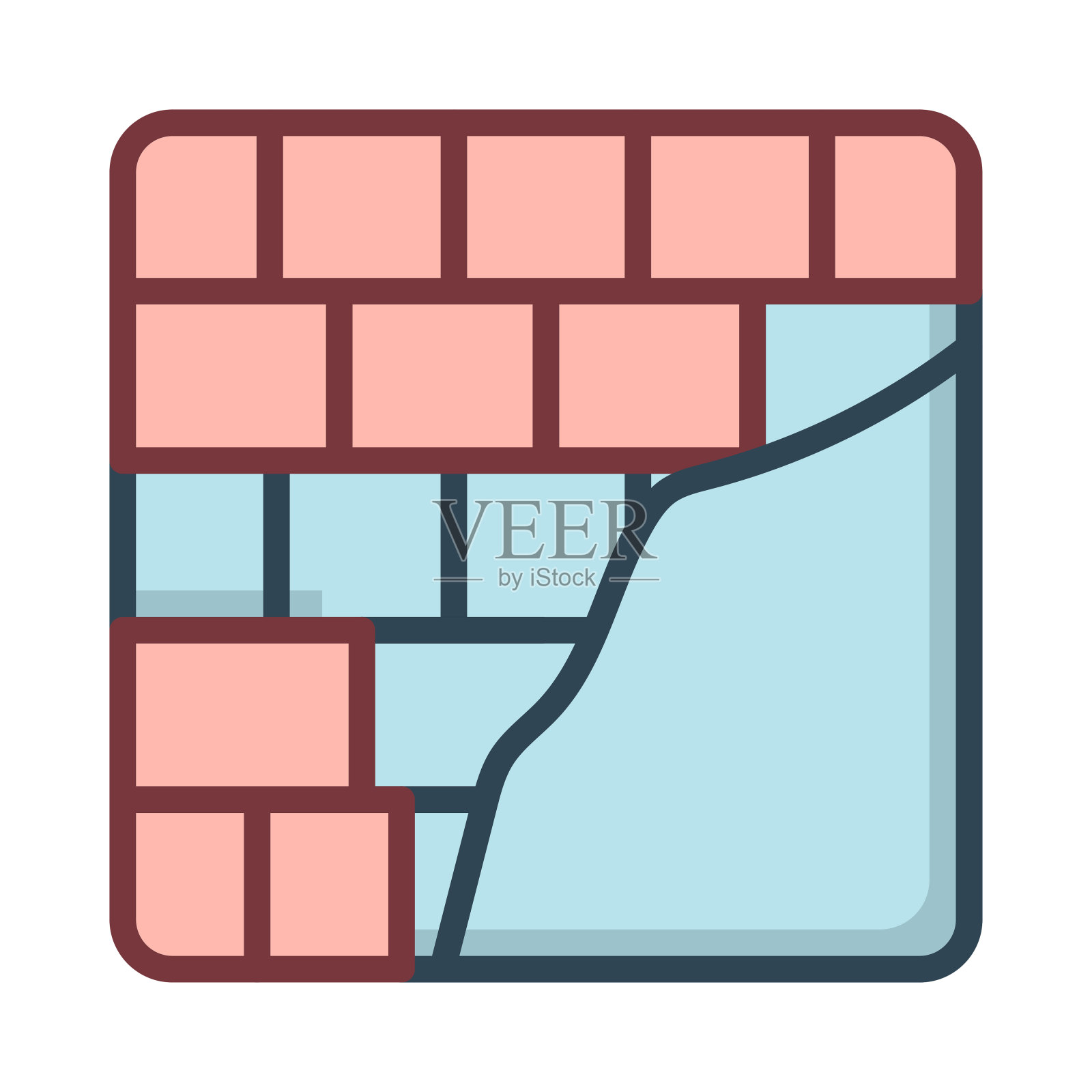 墙砖施工插画图片素材