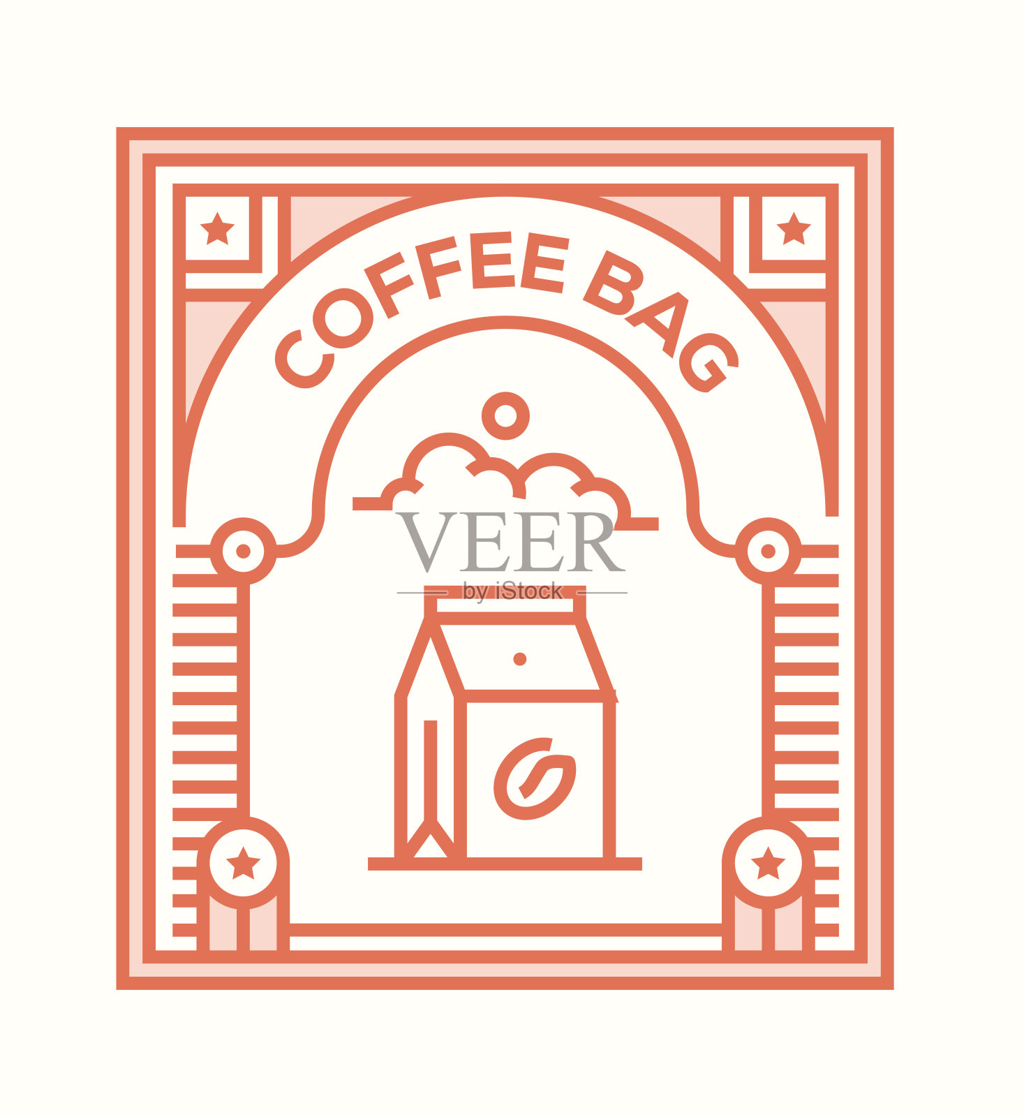 咖啡袋图标概念插画图片素材