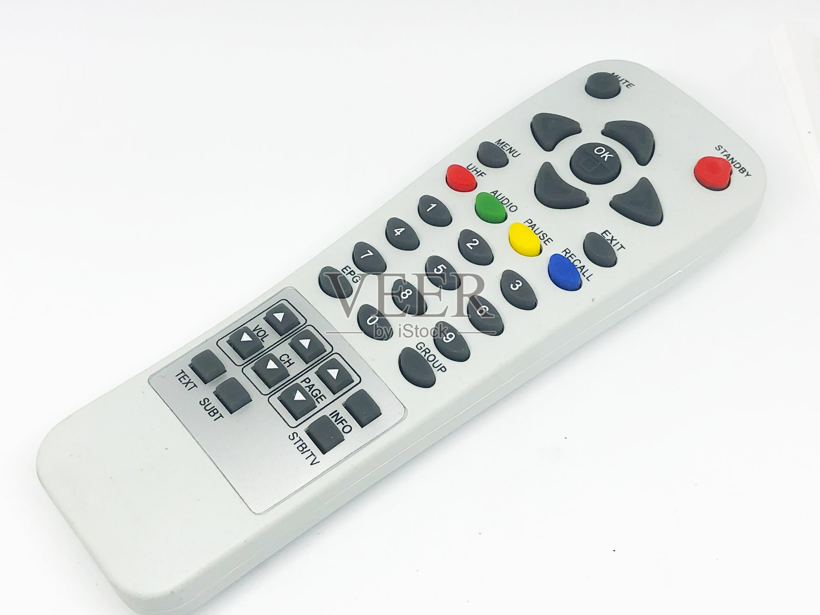 接收器电视遥控器白色背景照片摄影图片