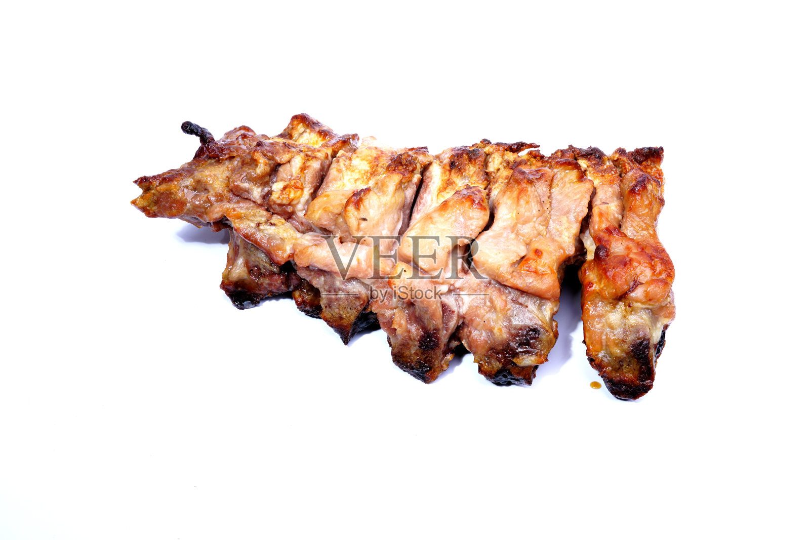 白底烤排骨照片摄影图片