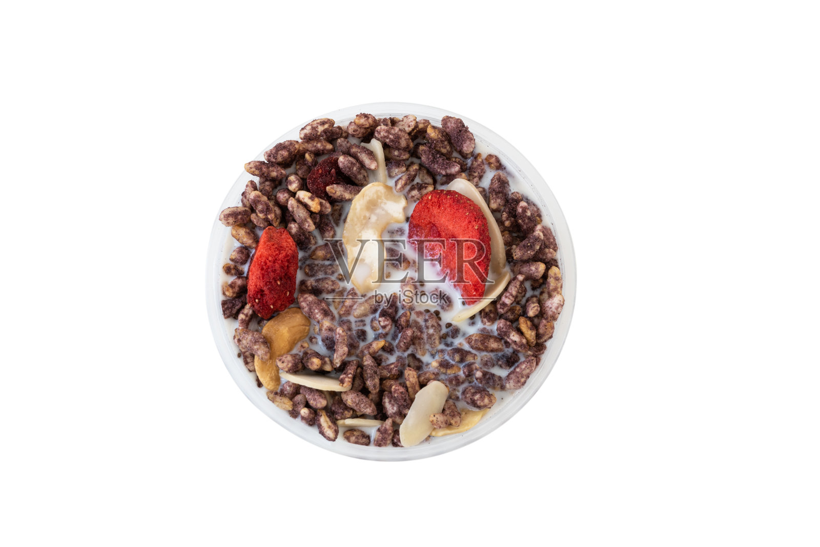 燕麦片在碗塑料上隔离照片摄影图片