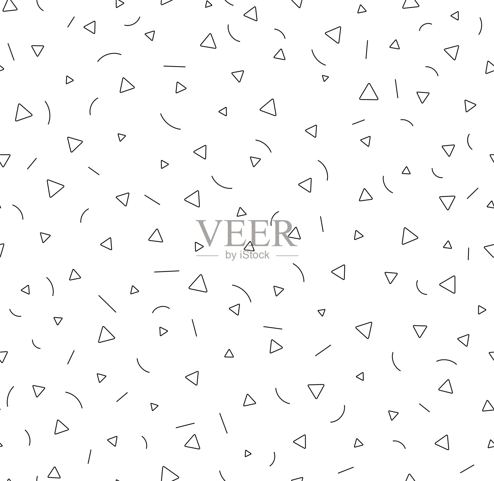 三角形抽象出无缝模式。混乱的几何形状。插画图片素材