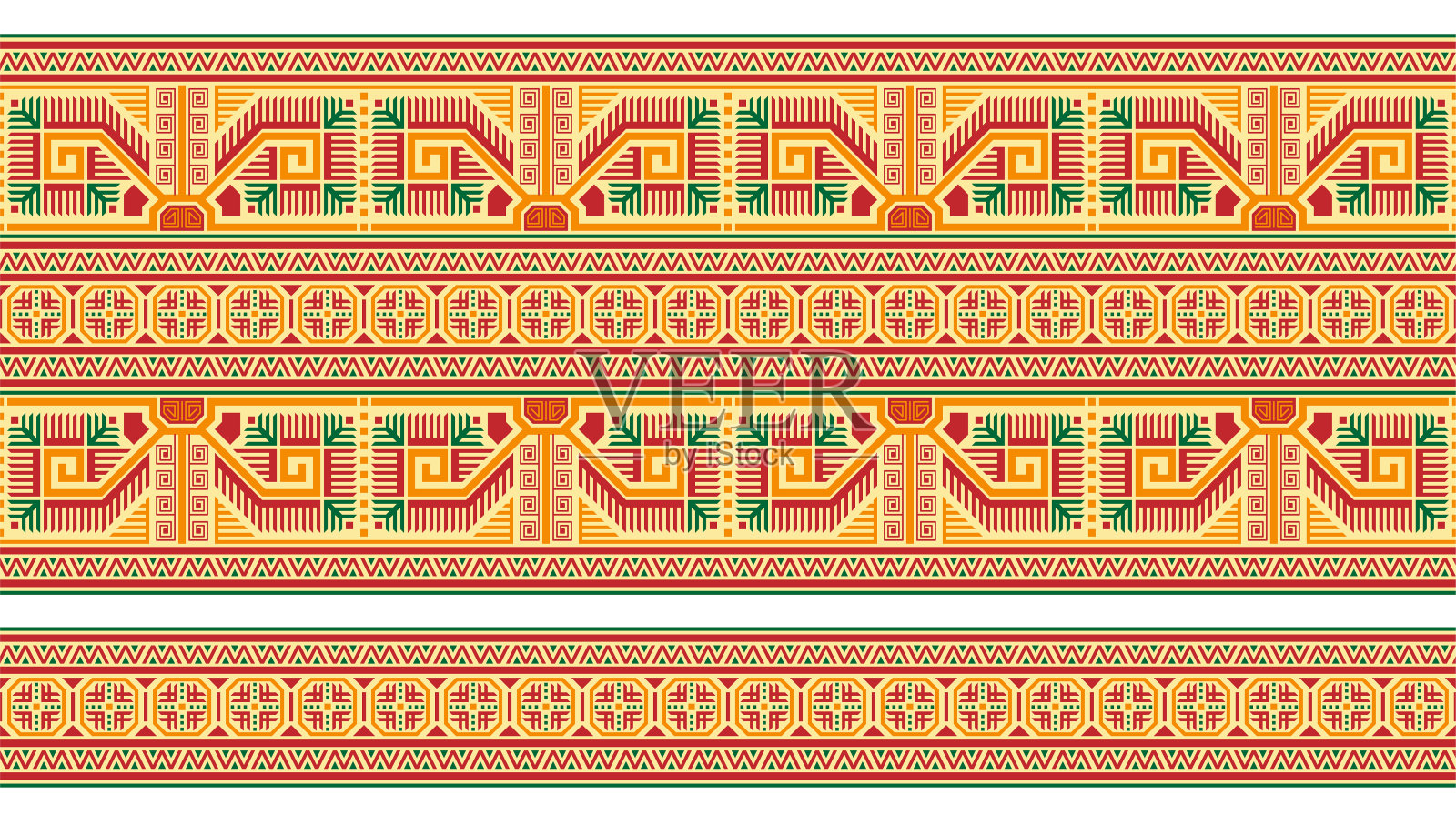 无缝几何民族图案。保加利亚，中欧风格。插画图片素材