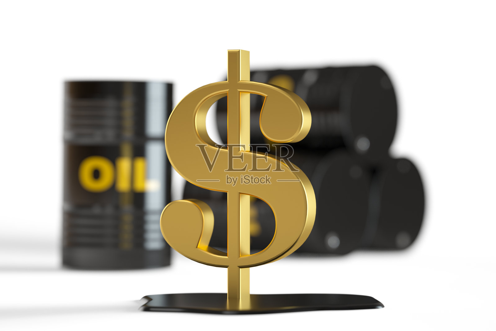 石油桶与美元符号，3d渲染照片摄影图片