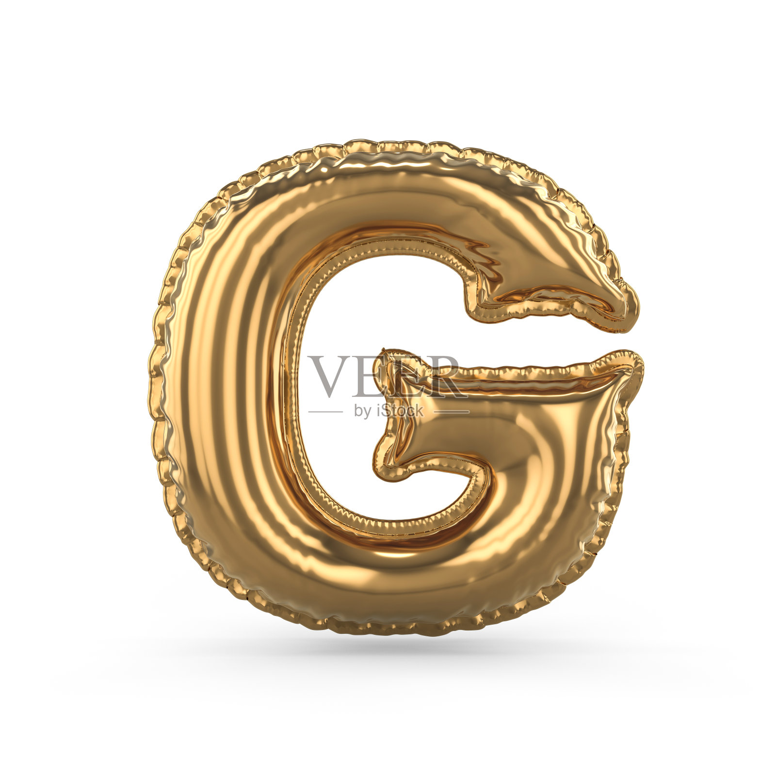 金字母G制成充气气球孤立。3 d照片摄影图片