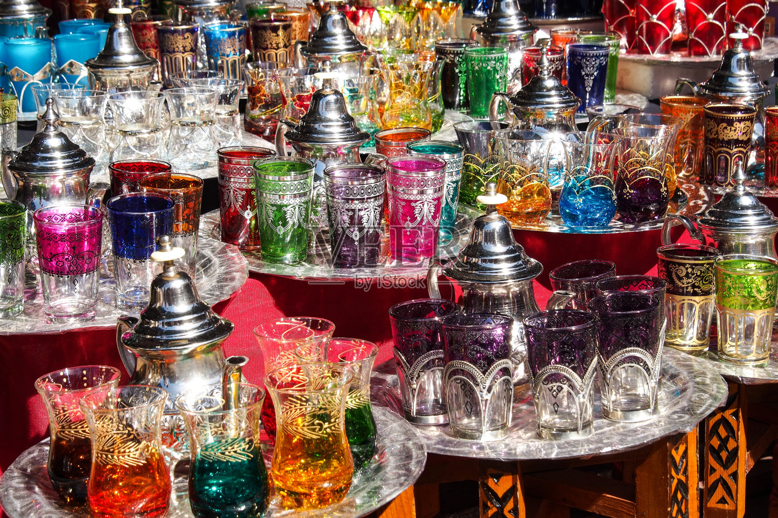 摩洛哥马拉喀什的露天市场。非洲最大的传统市场。照片摄影图片