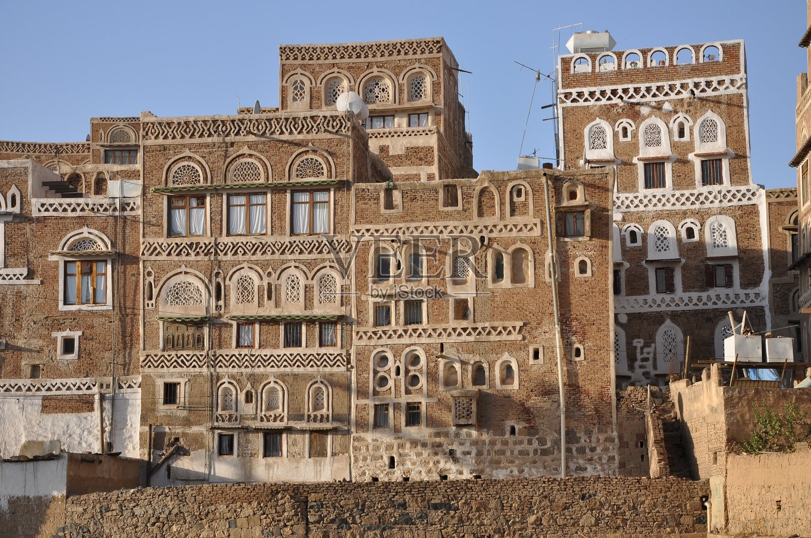 也门的传统房屋照片摄影图片
