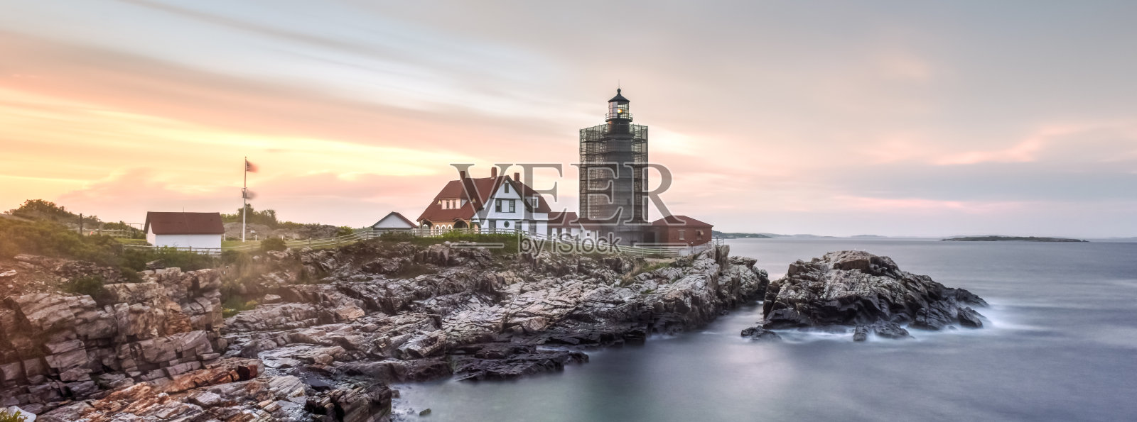 波特兰灯塔-海角伊丽莎白，缅因州照片摄影图片