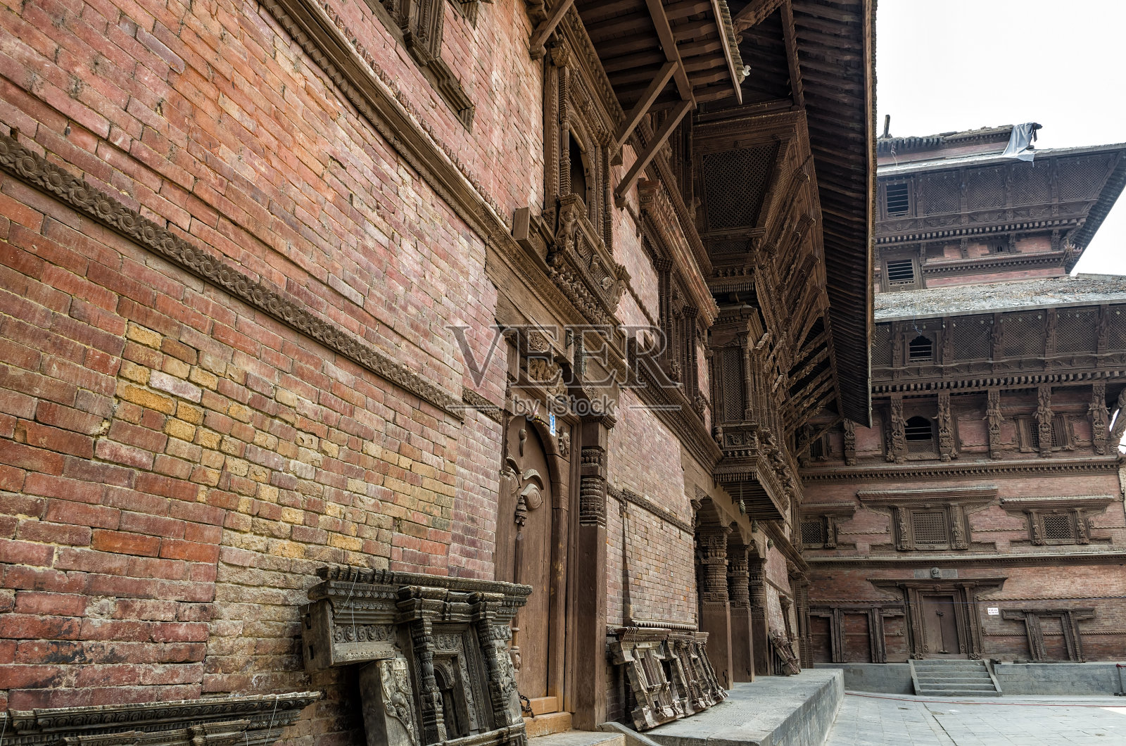 加德满都杜巴广场的尼泊尔工艺和建筑，尼泊尔照片摄影图片