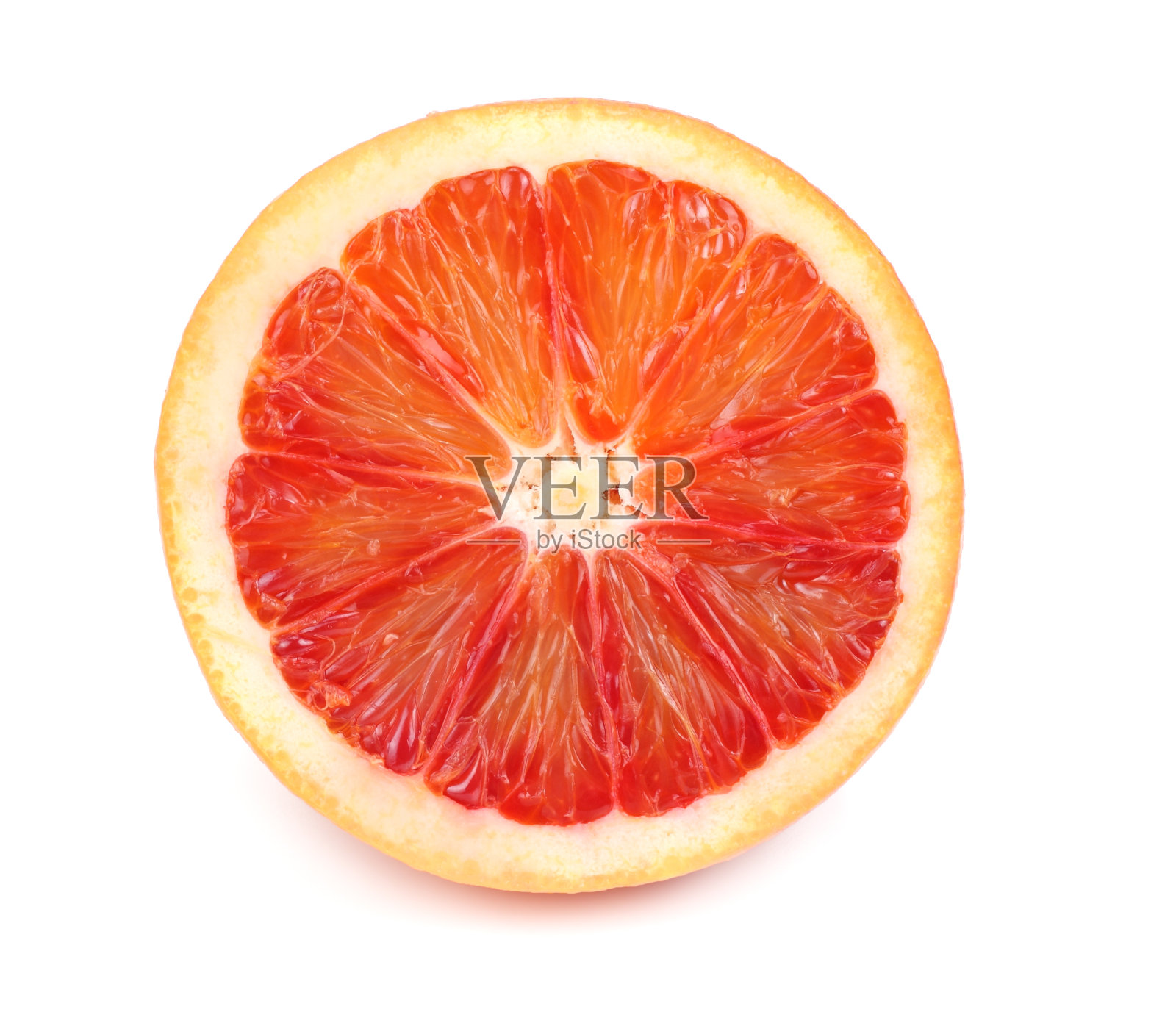红色血橙水果，切片孤立在白色背景照片摄影图片