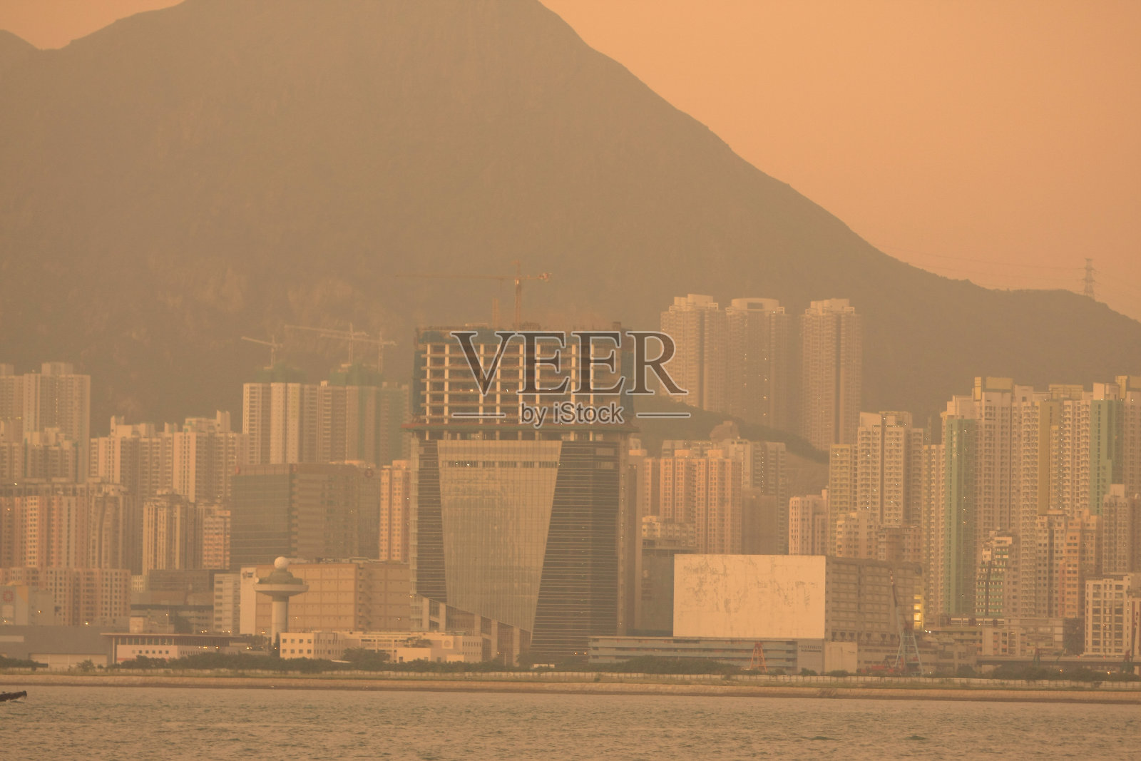 维多利亚港，观塘风光照片摄影图片