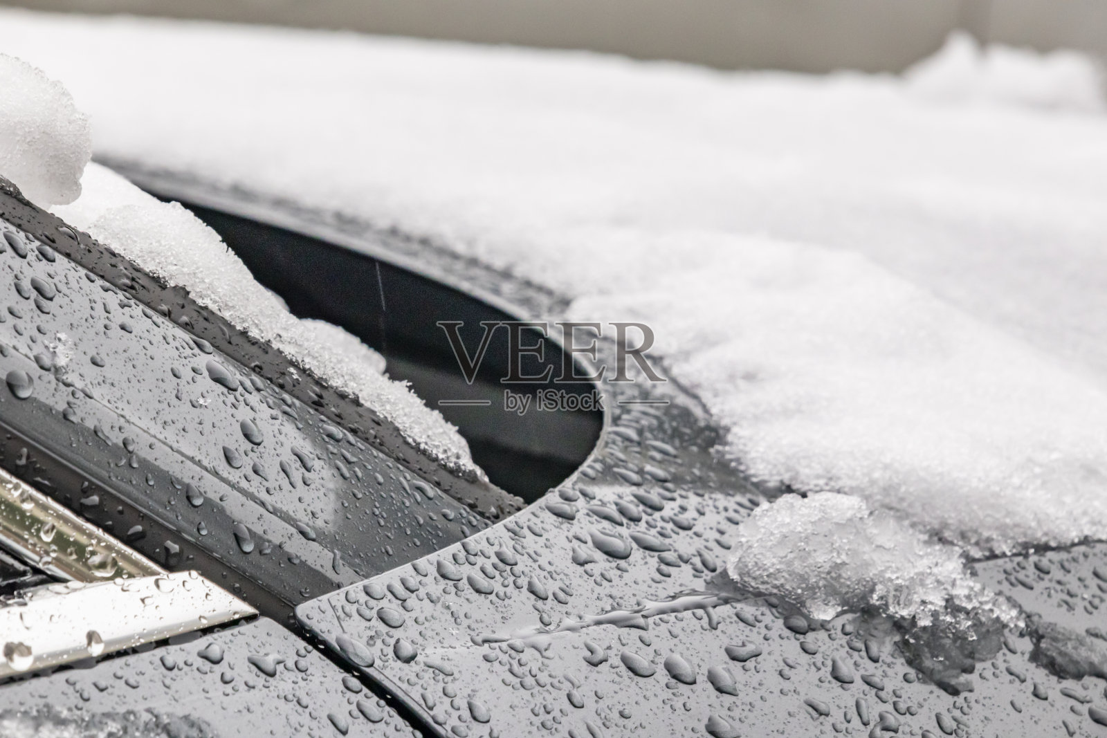 靠近车上的雪照片摄影图片