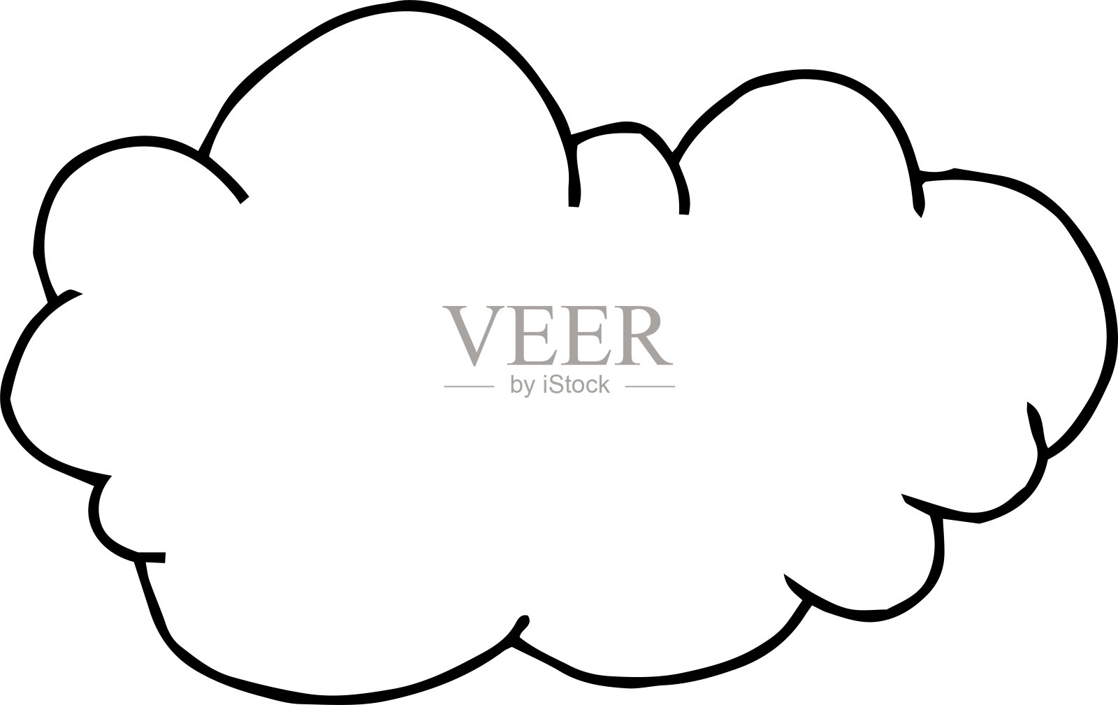 一个可爱的云类型框架的粗略草图插画图片素材