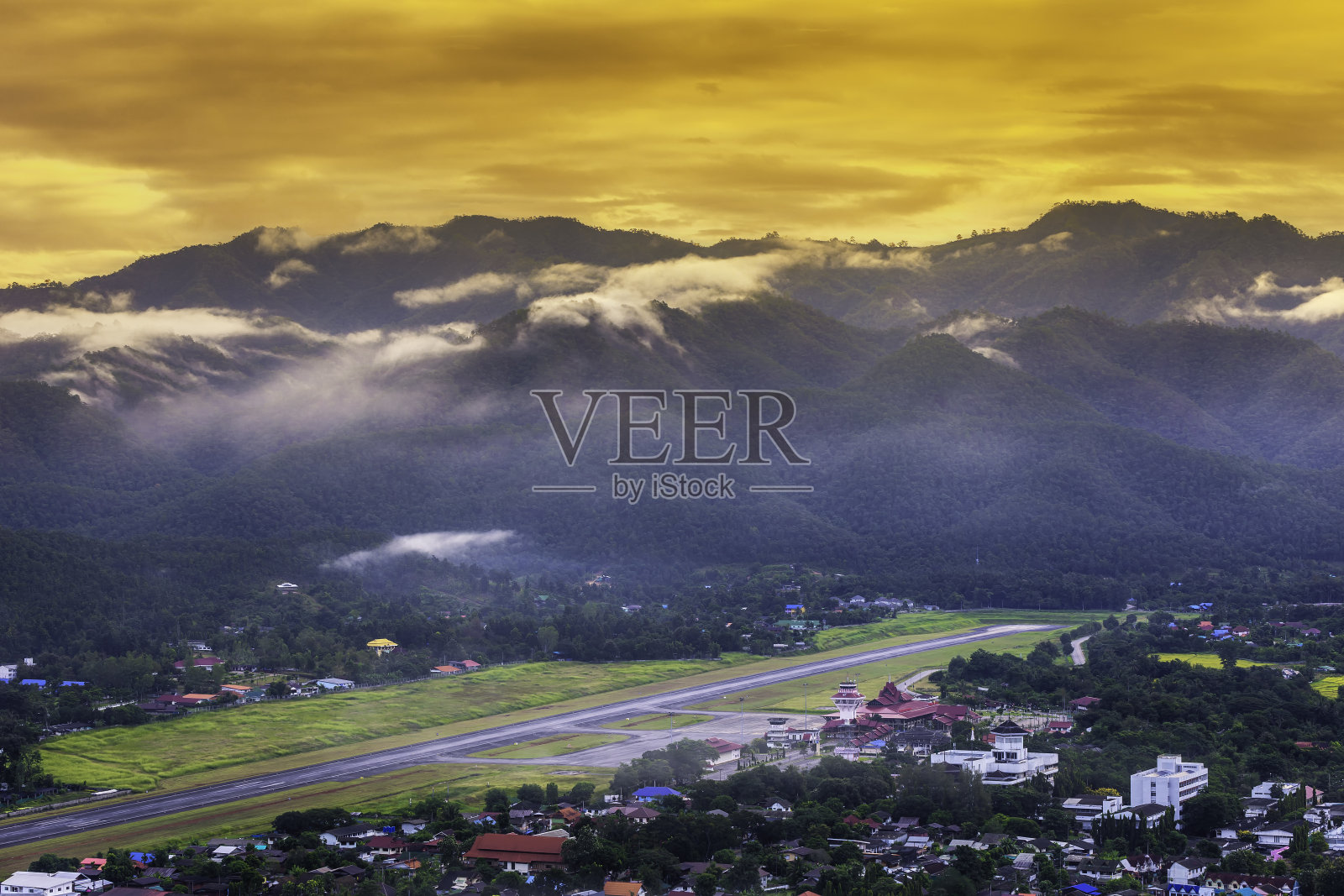 美洪松机场。照片摄影图片