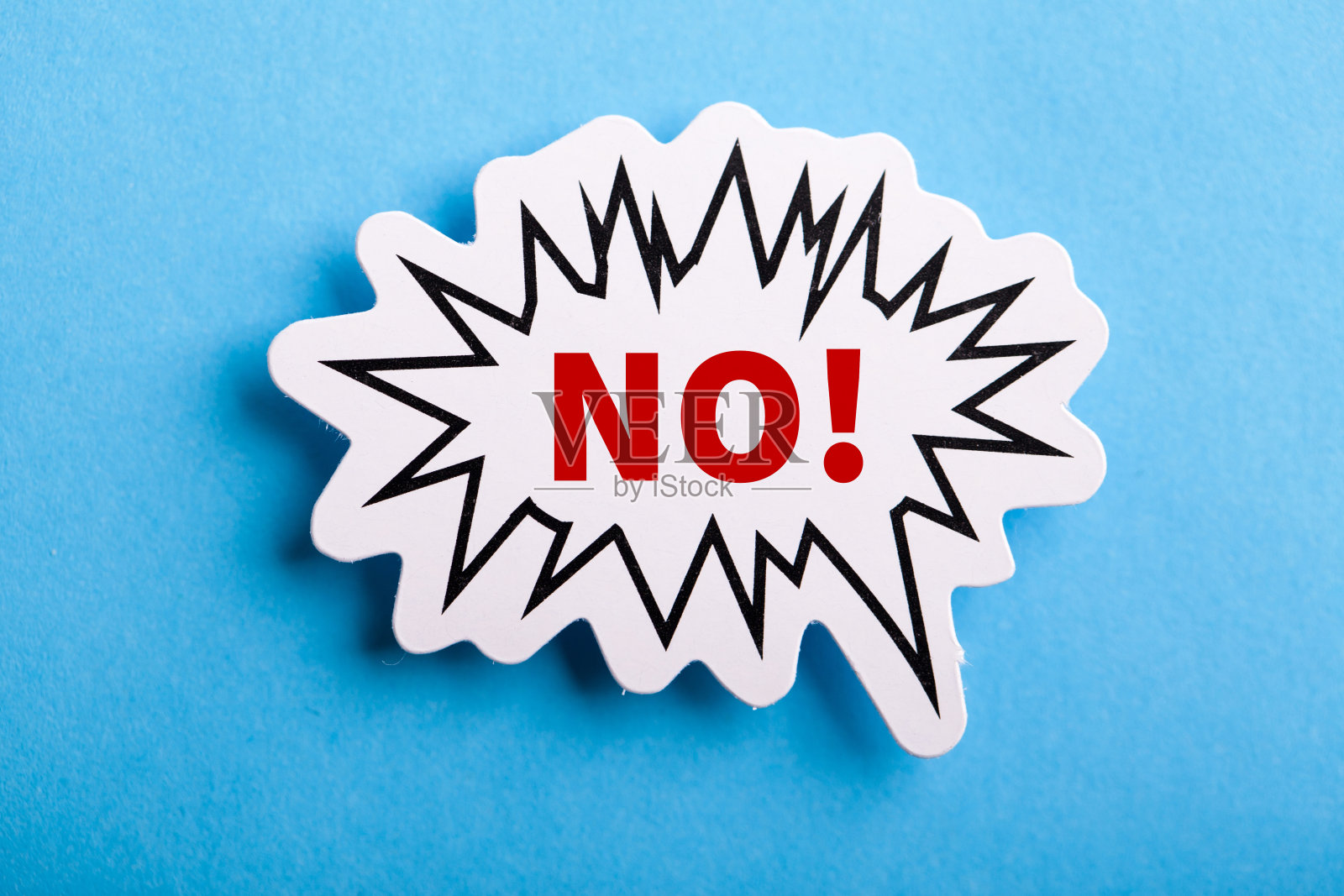 说没有讲话气泡孤立在蓝色照片摄影图片