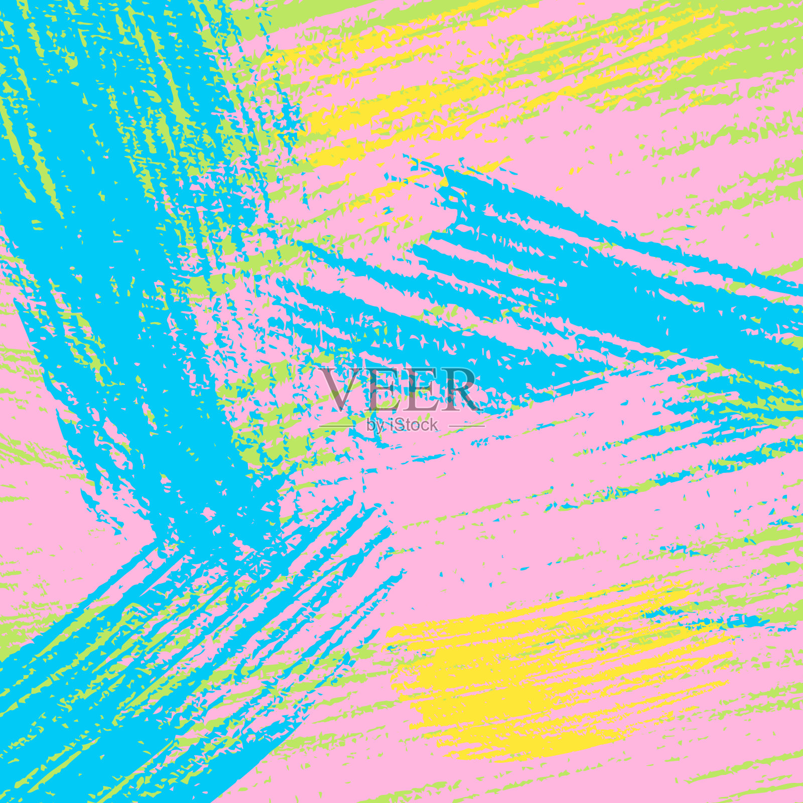 笔触抽象背景。鲜艳多彩的垃圾手工绘制图案。纹理丙烯酸绘画背景。易于编辑模板为您的艺术品。矢量插图。插画图片素材