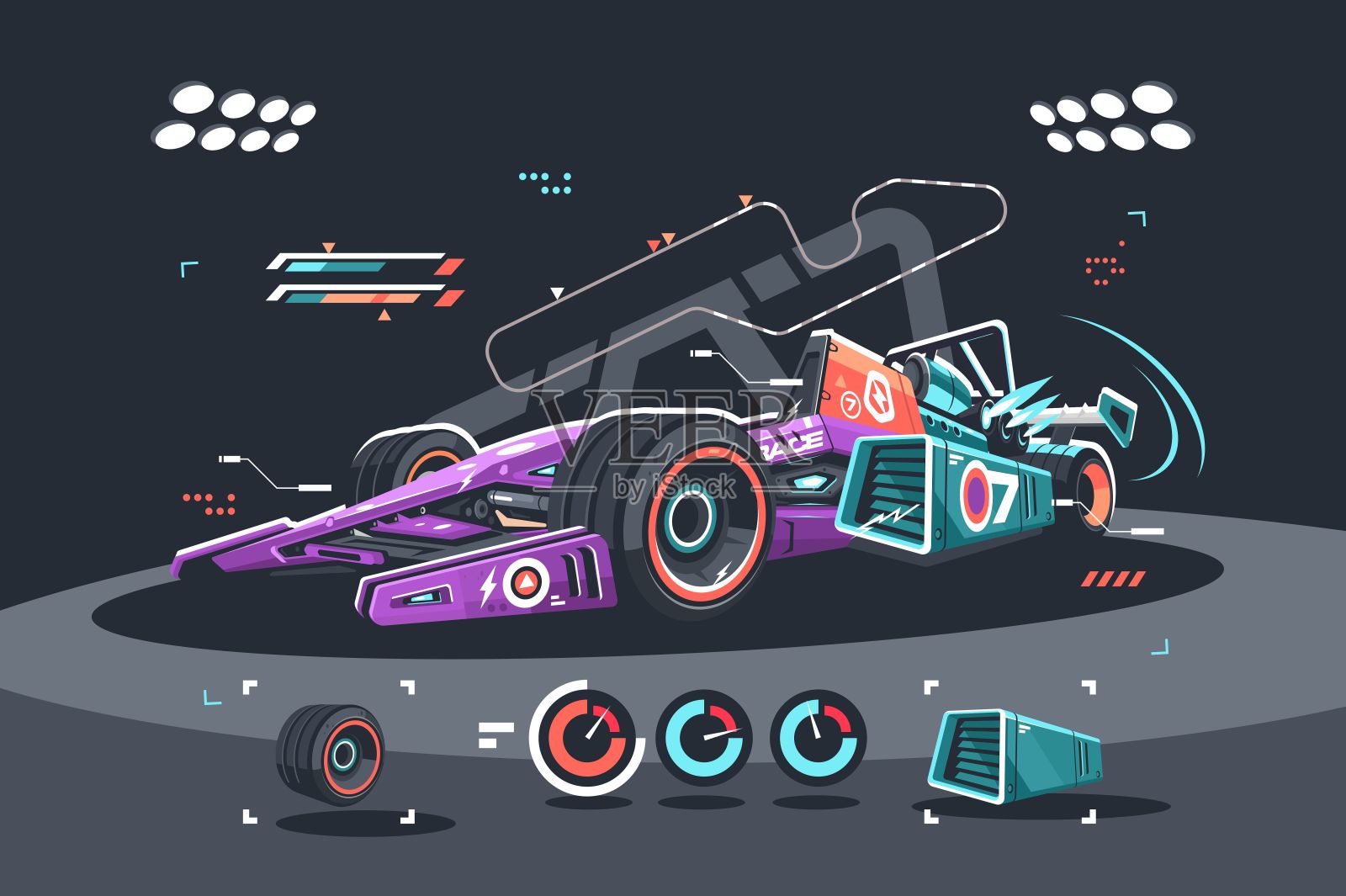 F1赛车插画图片素材