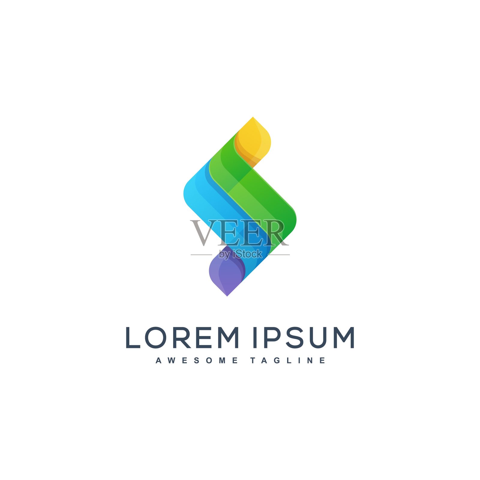 多字母多色创意插图矢量设计模板设计元素图片