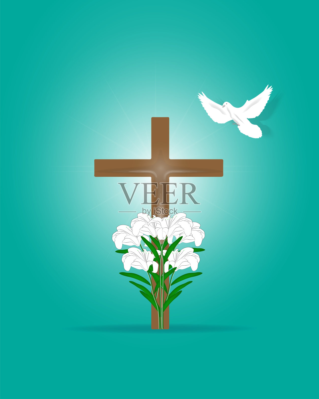 复活节庆祝的基督教设计。插画图片素材