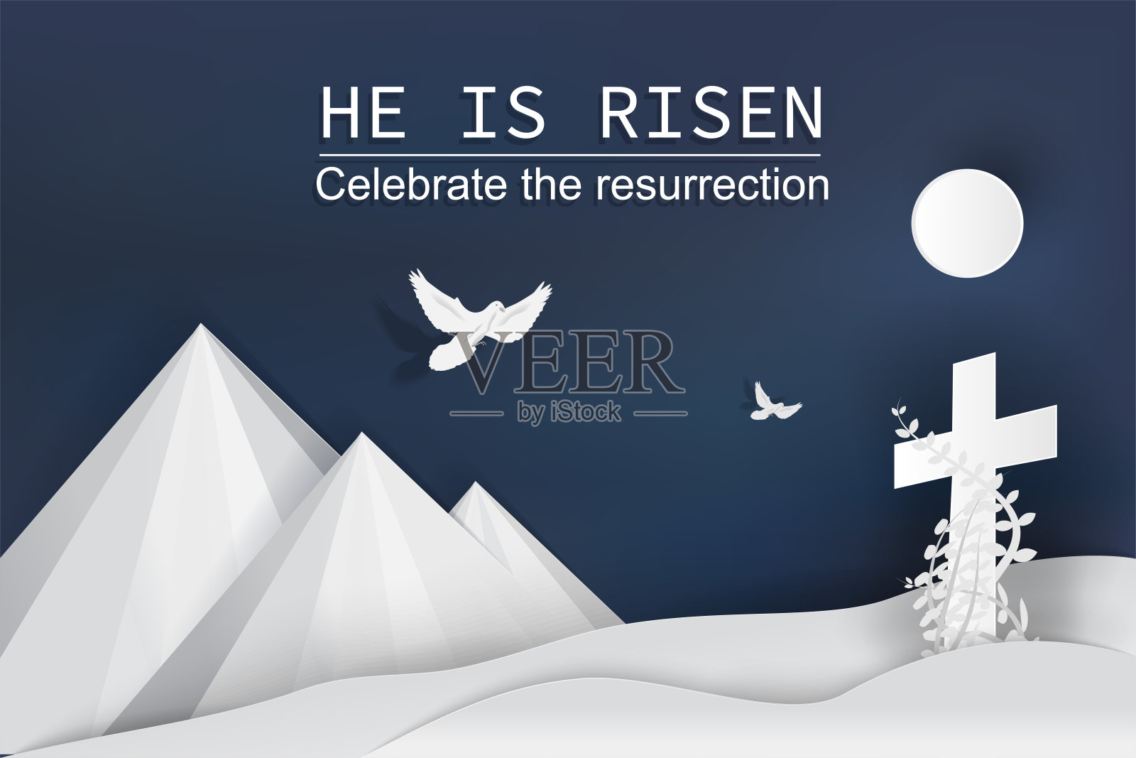 复活节庆祝的基督教设计插画图片素材