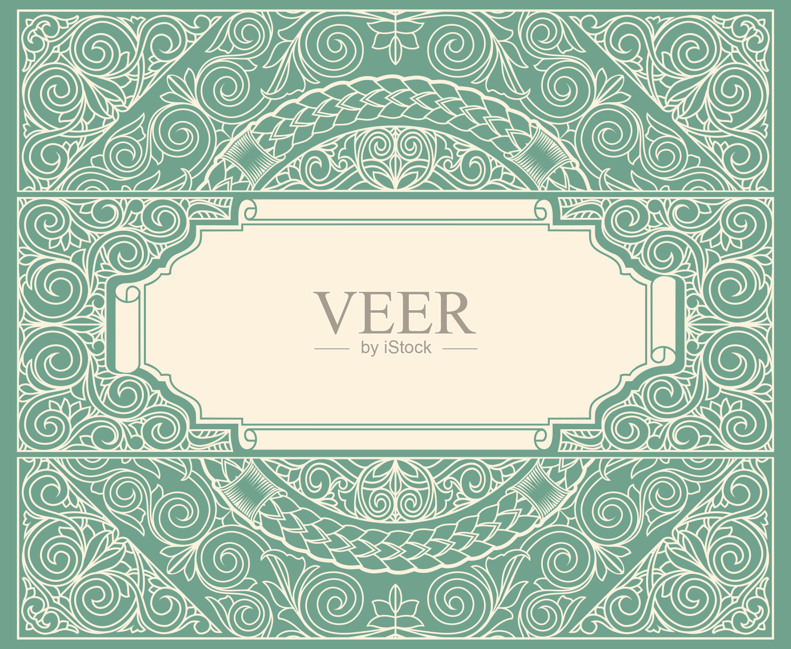 华丽的艺术装饰复古设计卡插画图片素材